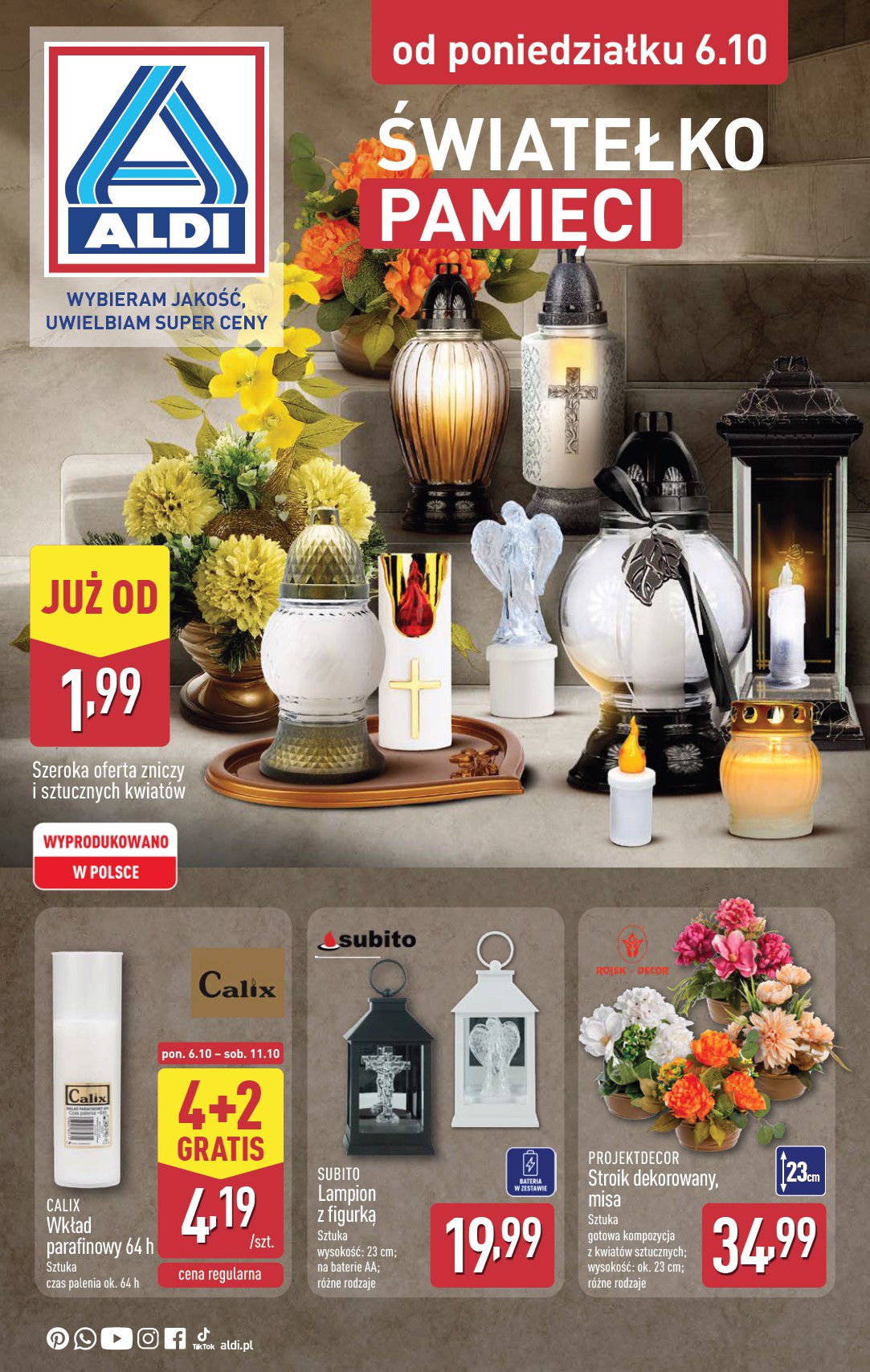 aldi - Gazetka ALDI - Światełko pamięci - ważna od 06.10. do 11.10.