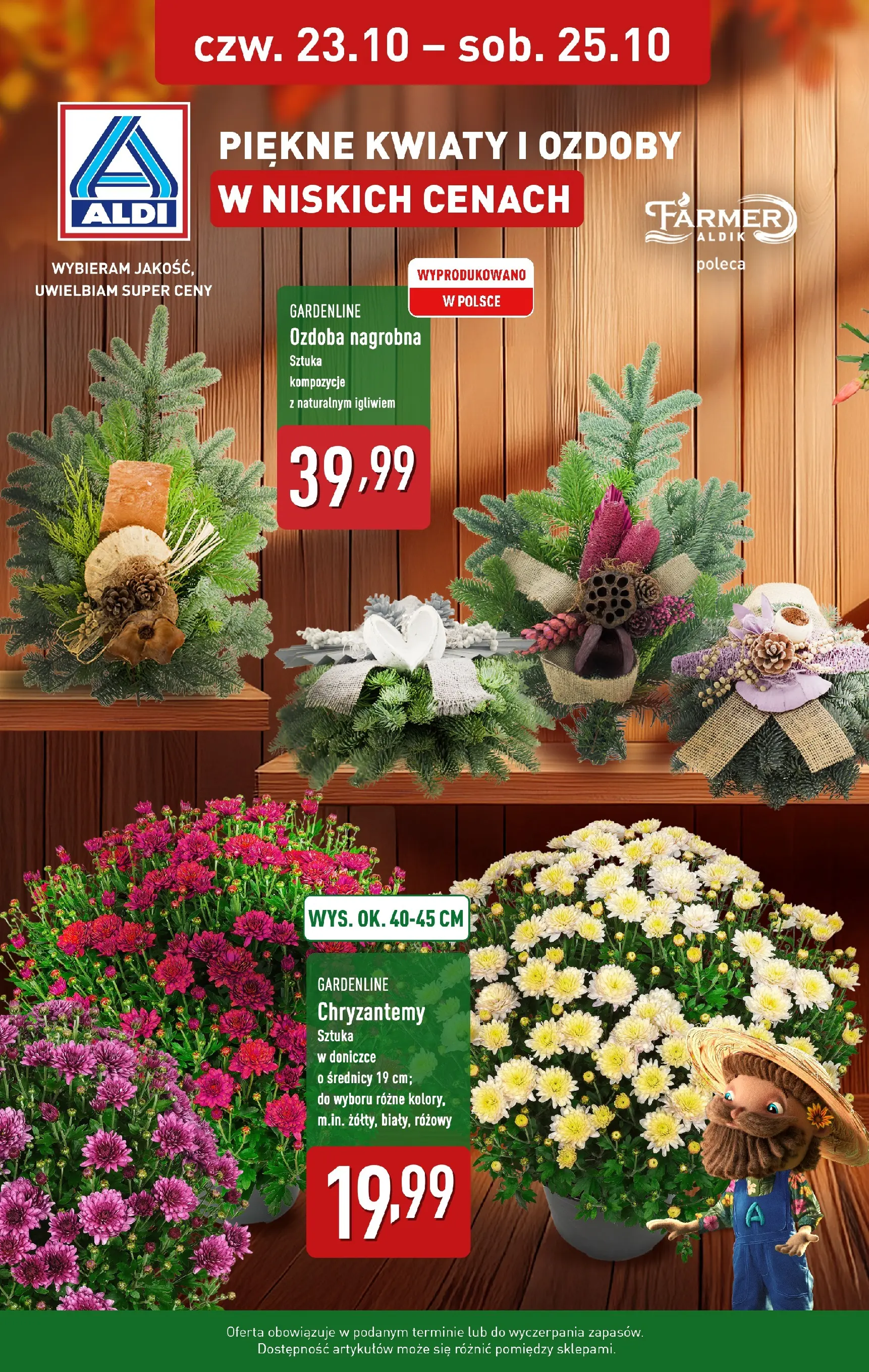 aldi - Gazetka ALDI - Piękne kwiaty i ozdoby - ważna od 23.10. do 25.10.