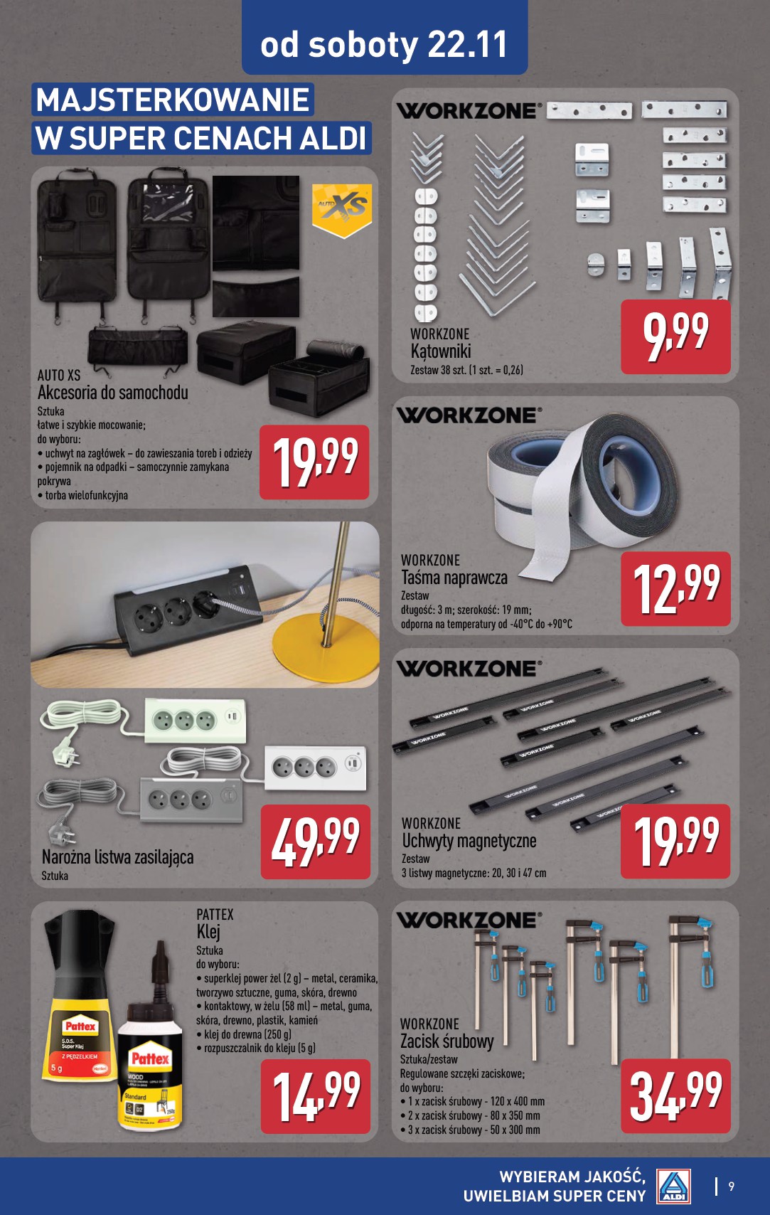 aldi - Gazetka ALDI - Artykuły przemysłowe i tekstylia - ważna od 19.11. do 22.11. - page: 9