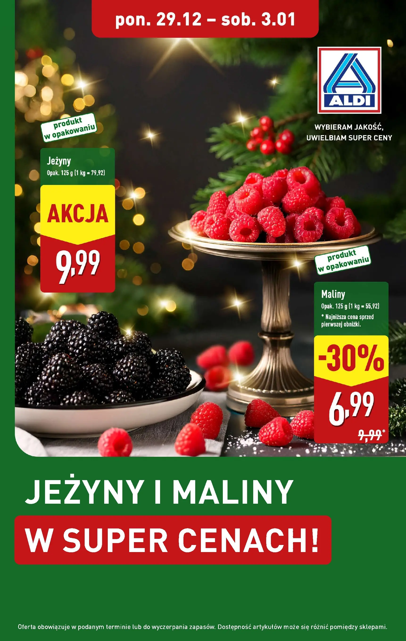 aldi - Gazetka ALDI - Jeżyny i maliny - ważna od 29.12. do 03.01.