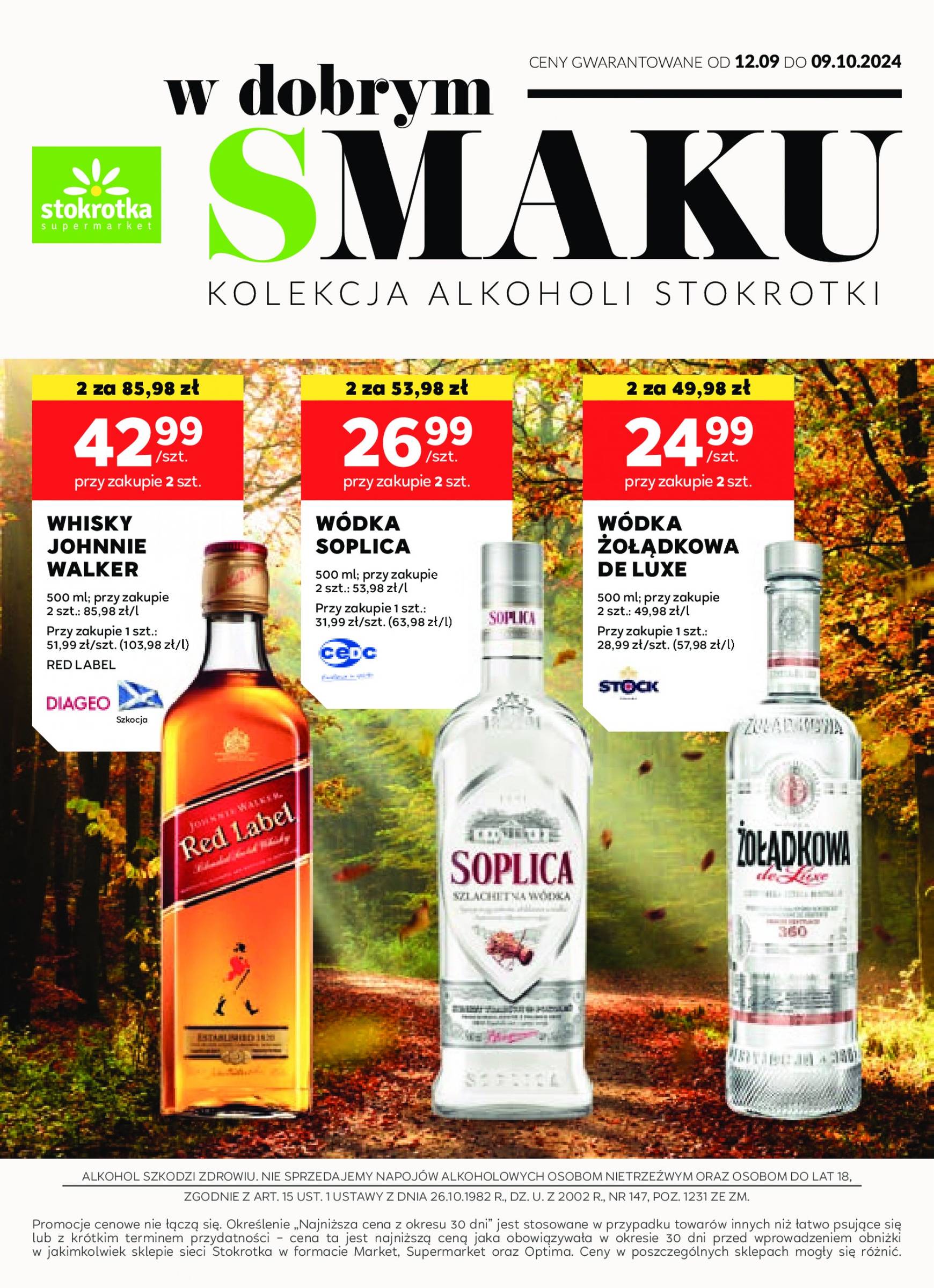 stokrotka - Aktualna Stokrotka - Oferta alkoholowa gazetka ważna od 12.09. - 09.10. - page: 1