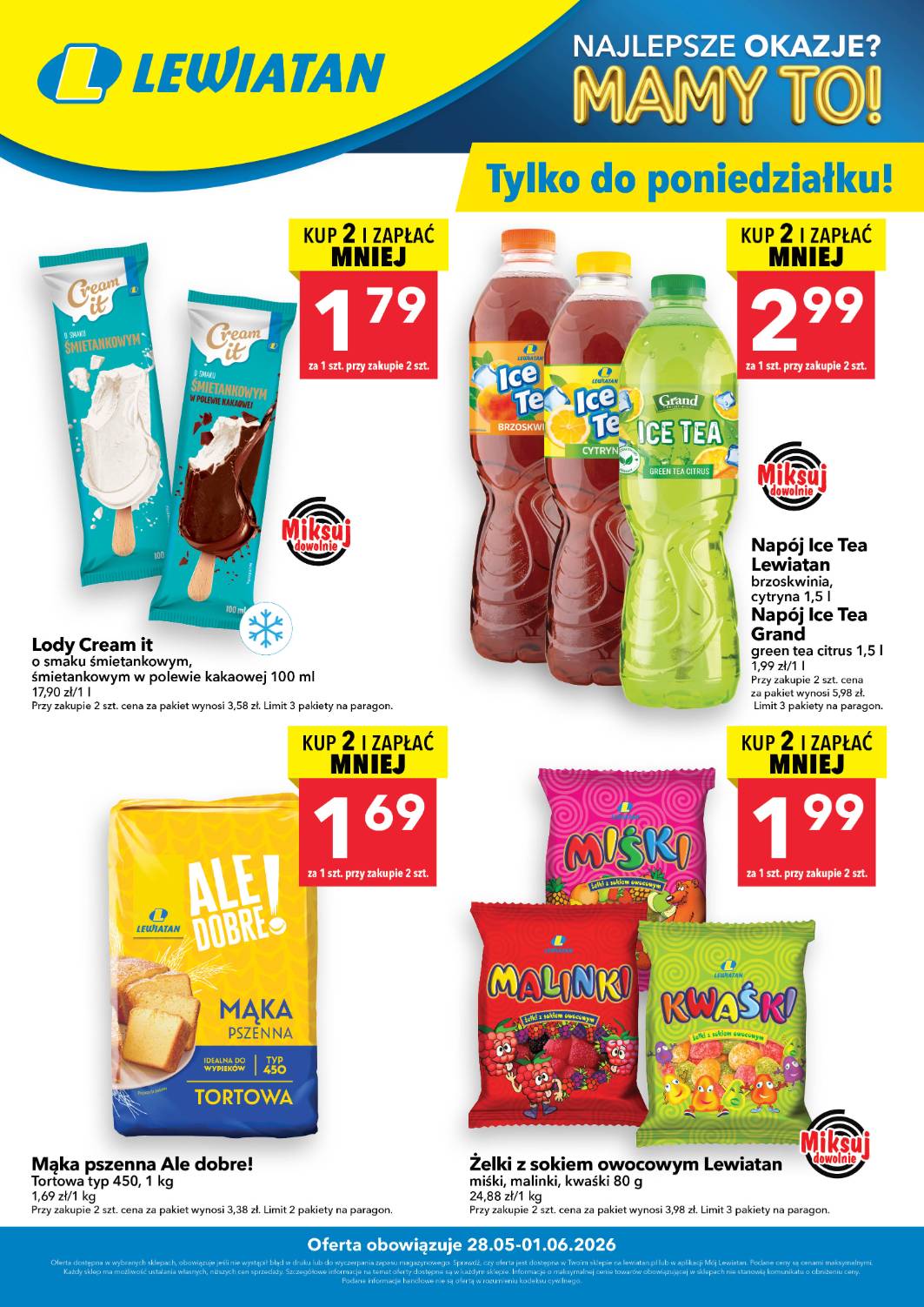 lewiatan - Nowa gazetka Lewiatan - W wielopakach taniej! ważna od 28.05.2026 do 01.06.2026
