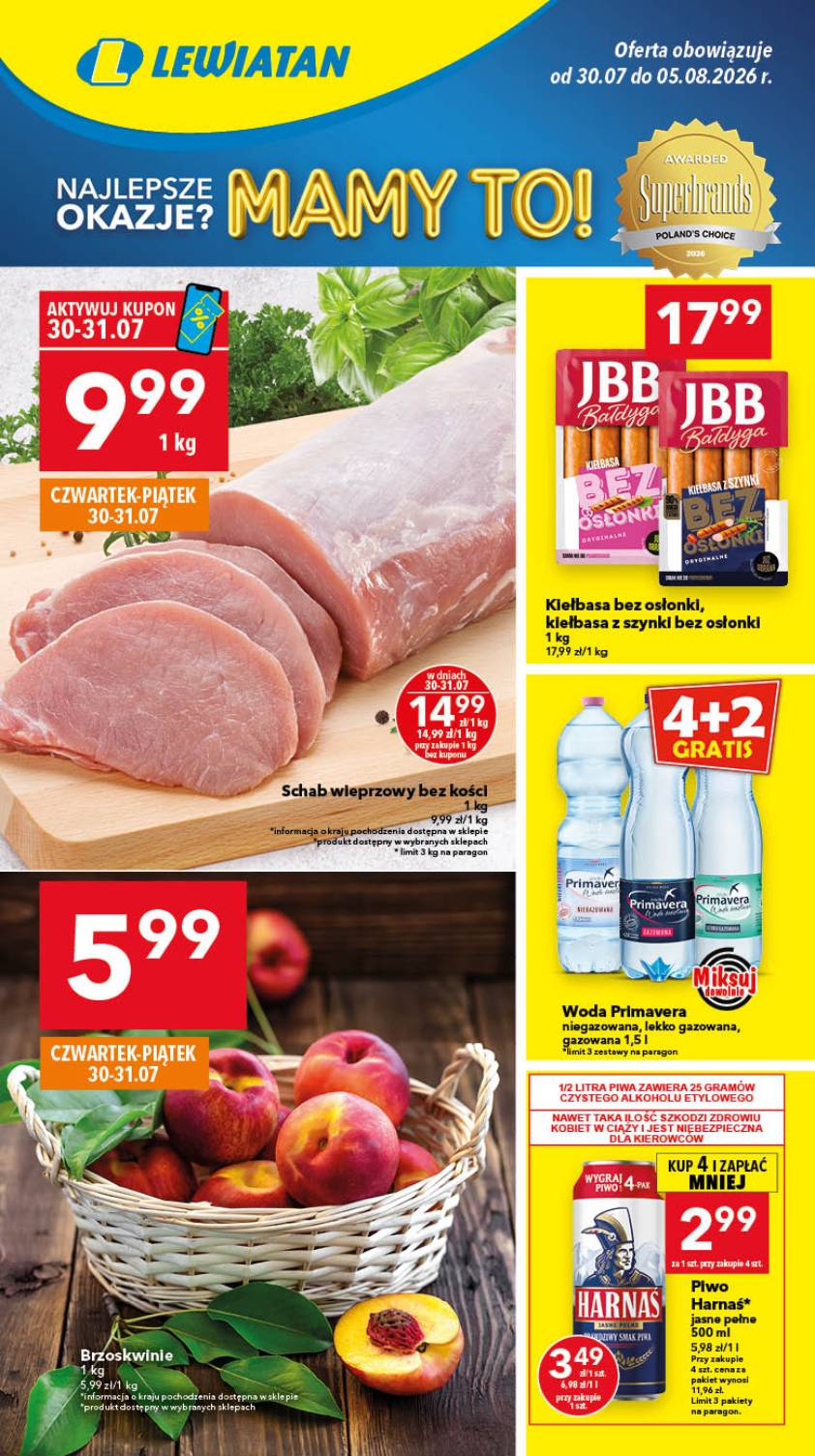 lewiatan - Nowa gazetka Lewiatan - Najlepsze okazje ważna od 30.07.2026 do 05.08.2026 - page: 1