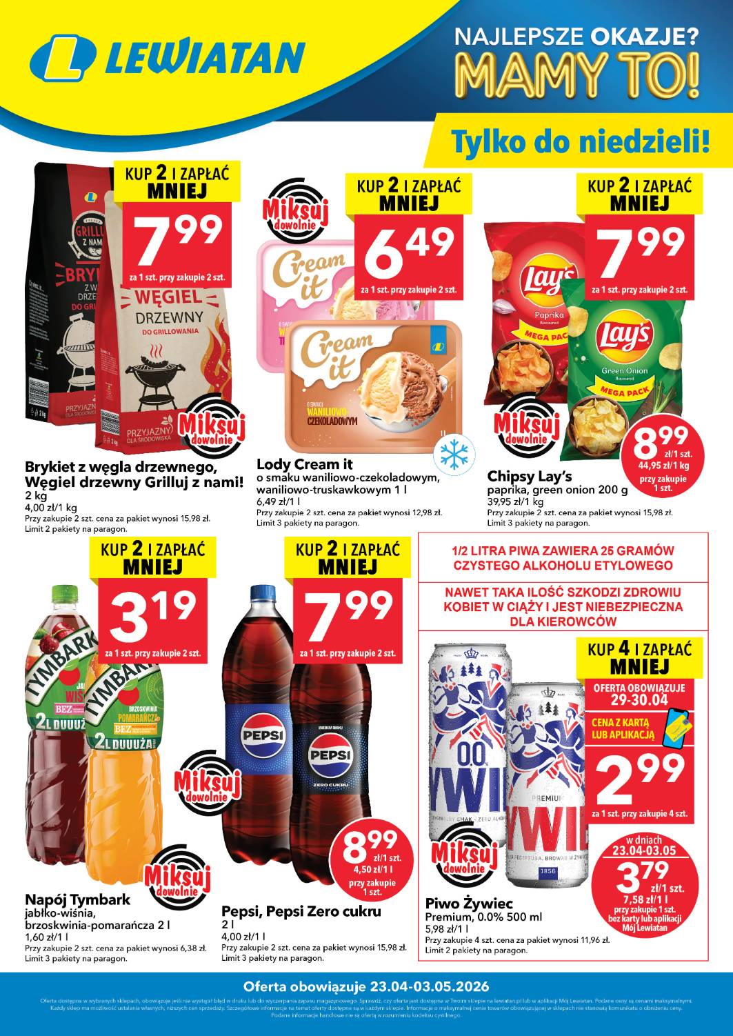 lewiatan - Nowa gazetka Lewiatan - W wielopakach taniej ważna od 23.04.2026 do 03.05.2026