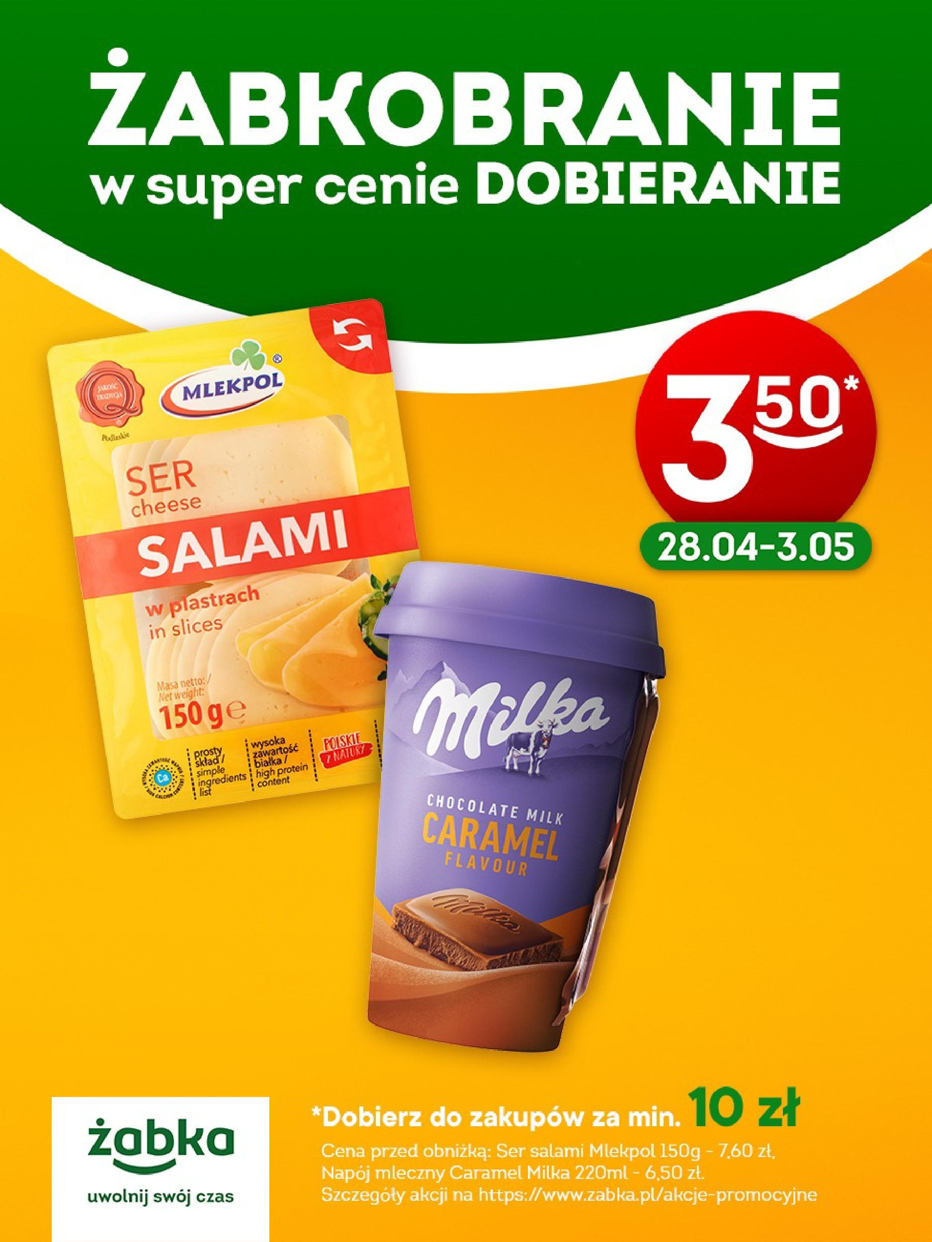 zabka - Żabka - Ser salami i napój Milka gazetka ważna od 27.04. - 03.05.