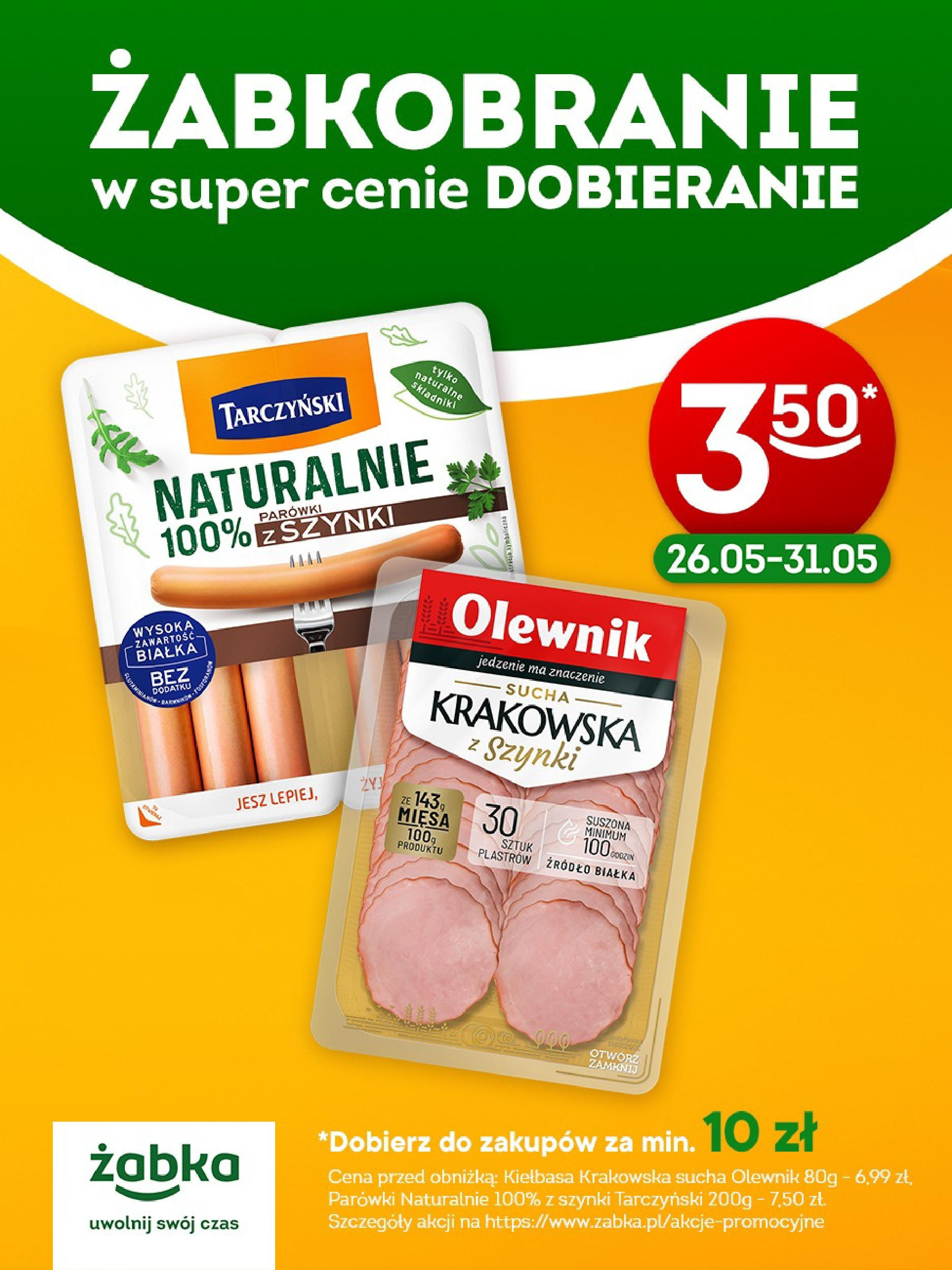zabka - Żabka - Kiełbasa krakowska i parowki Olewnik gazetka ważna od 25.05. - 31.05.