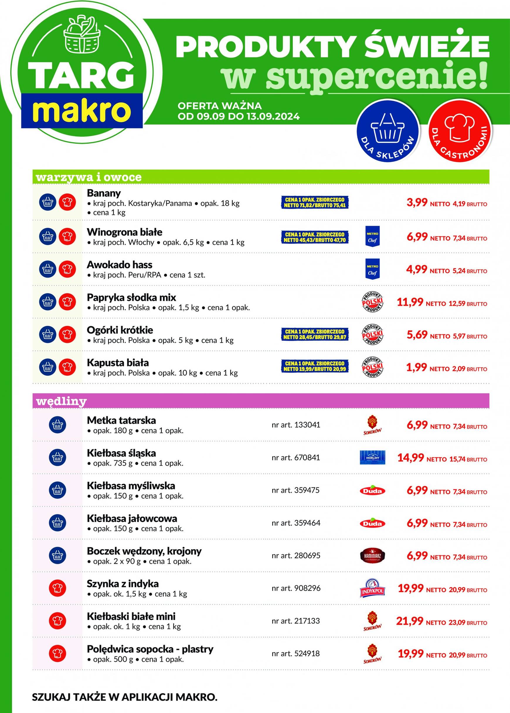 makro - Aktualna Targ MAKRO - oferta świeża w super cenach! gazetka ważna od 09.09. - 13.09. - page: 1