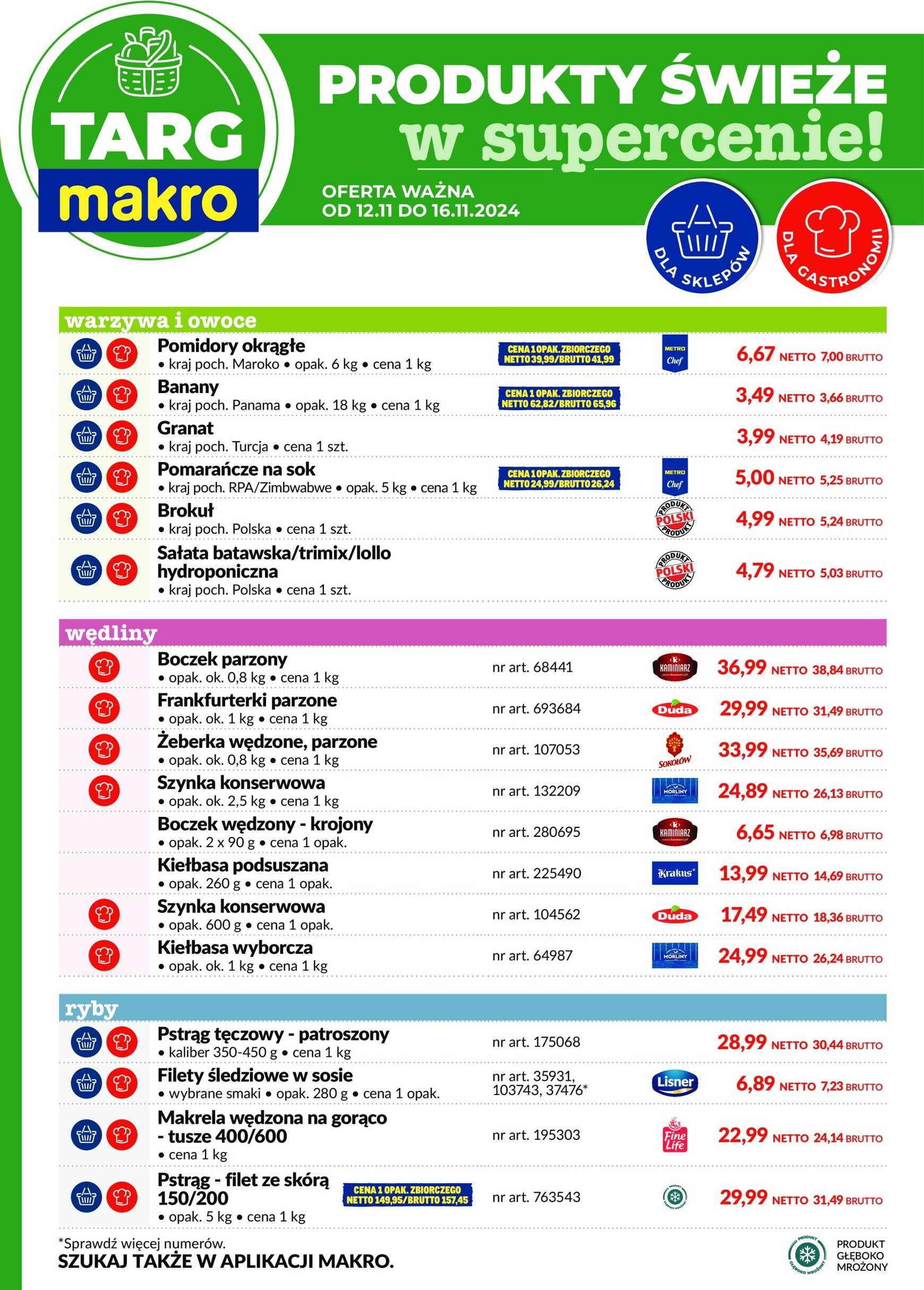 makro - Targ MAKRO - oferta świeża w super cenach! gazetka ważna od 12.11. - 16.11.