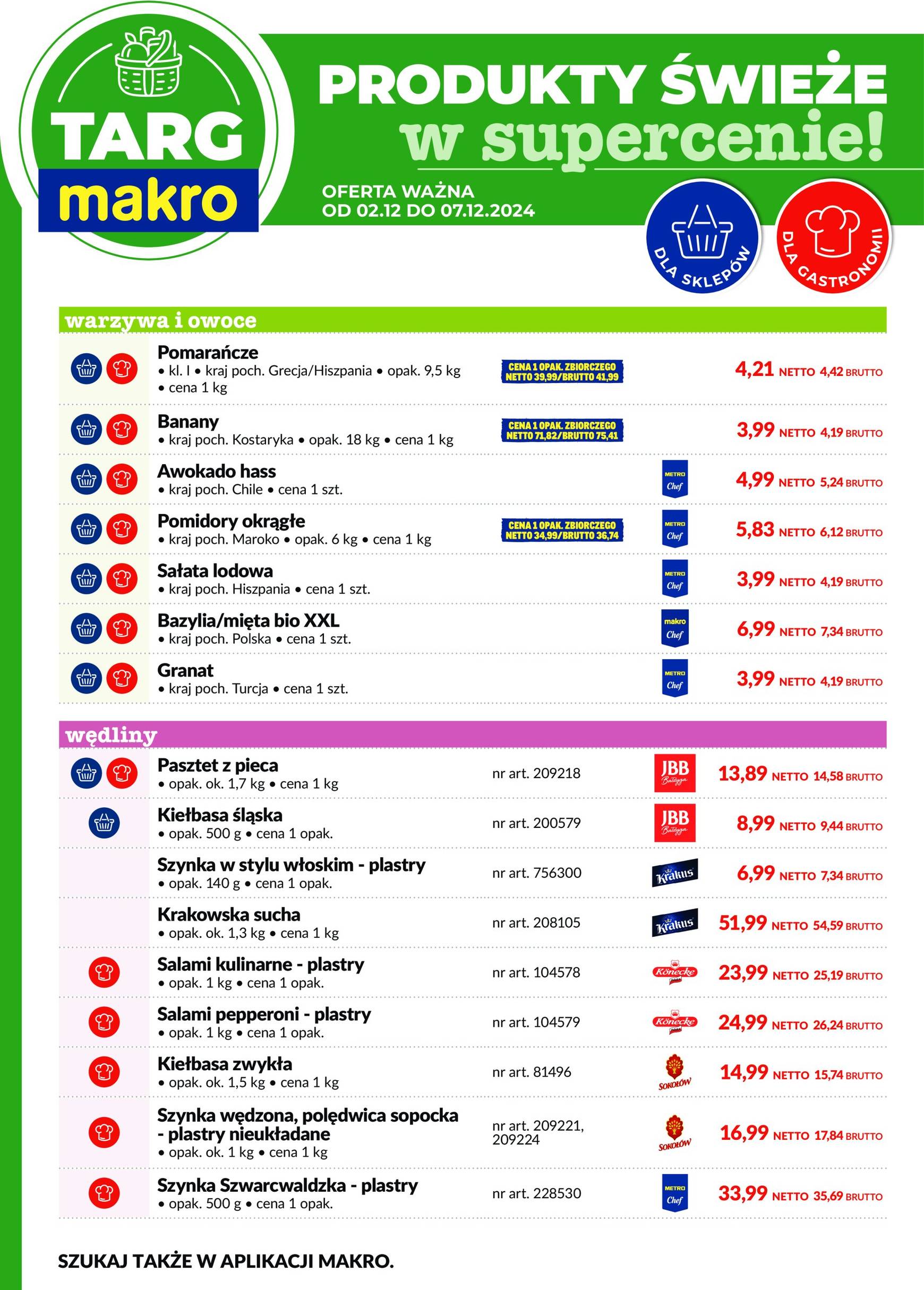 makro - Targ MAKRO - Oferta świeża w super cenach! gazetka ważna od 02.12. - 07.12.