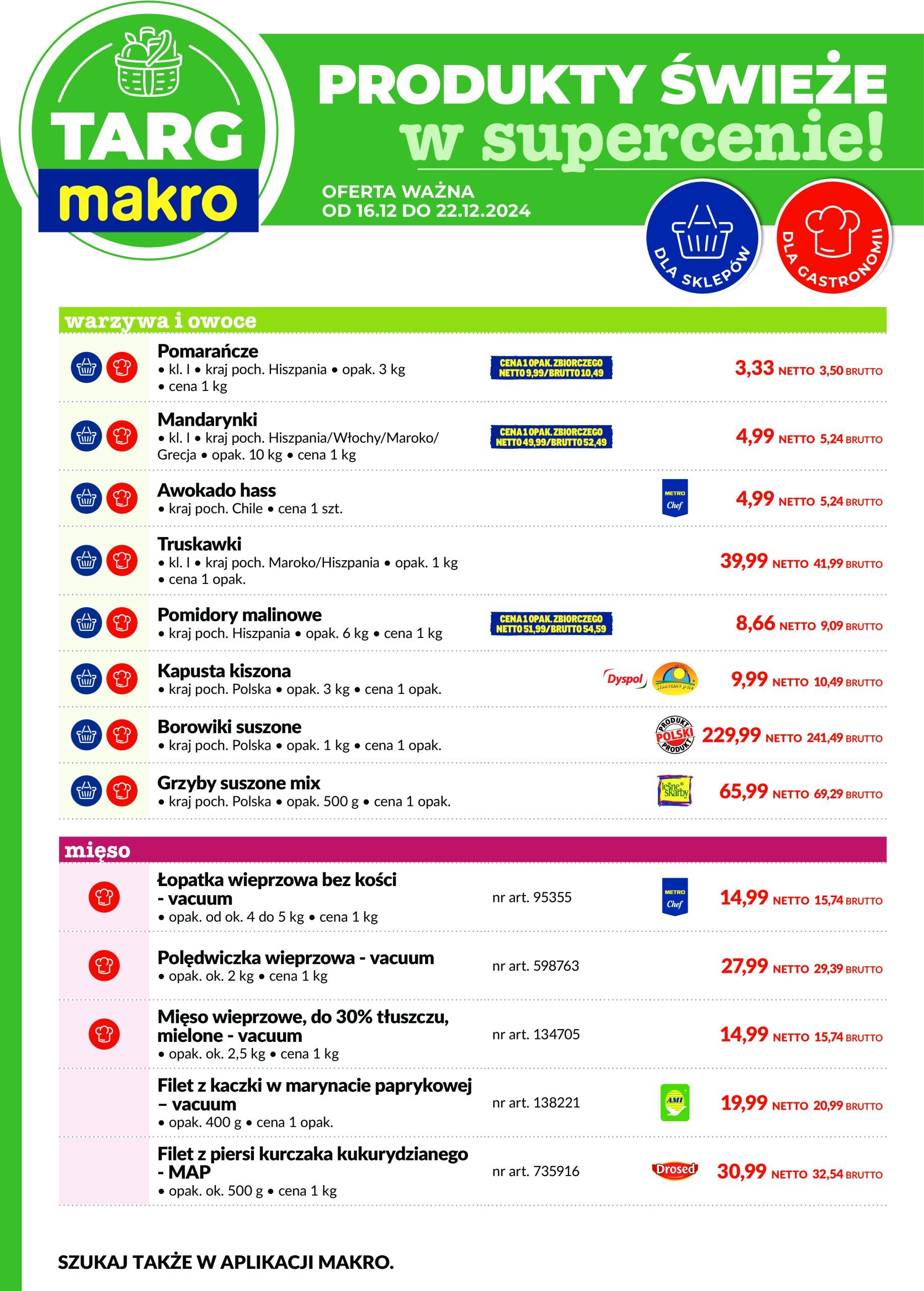 makro - Targ MAKRO - Oferta świeża w super cenach! gazetka ważna od 16.12. - 22.12.