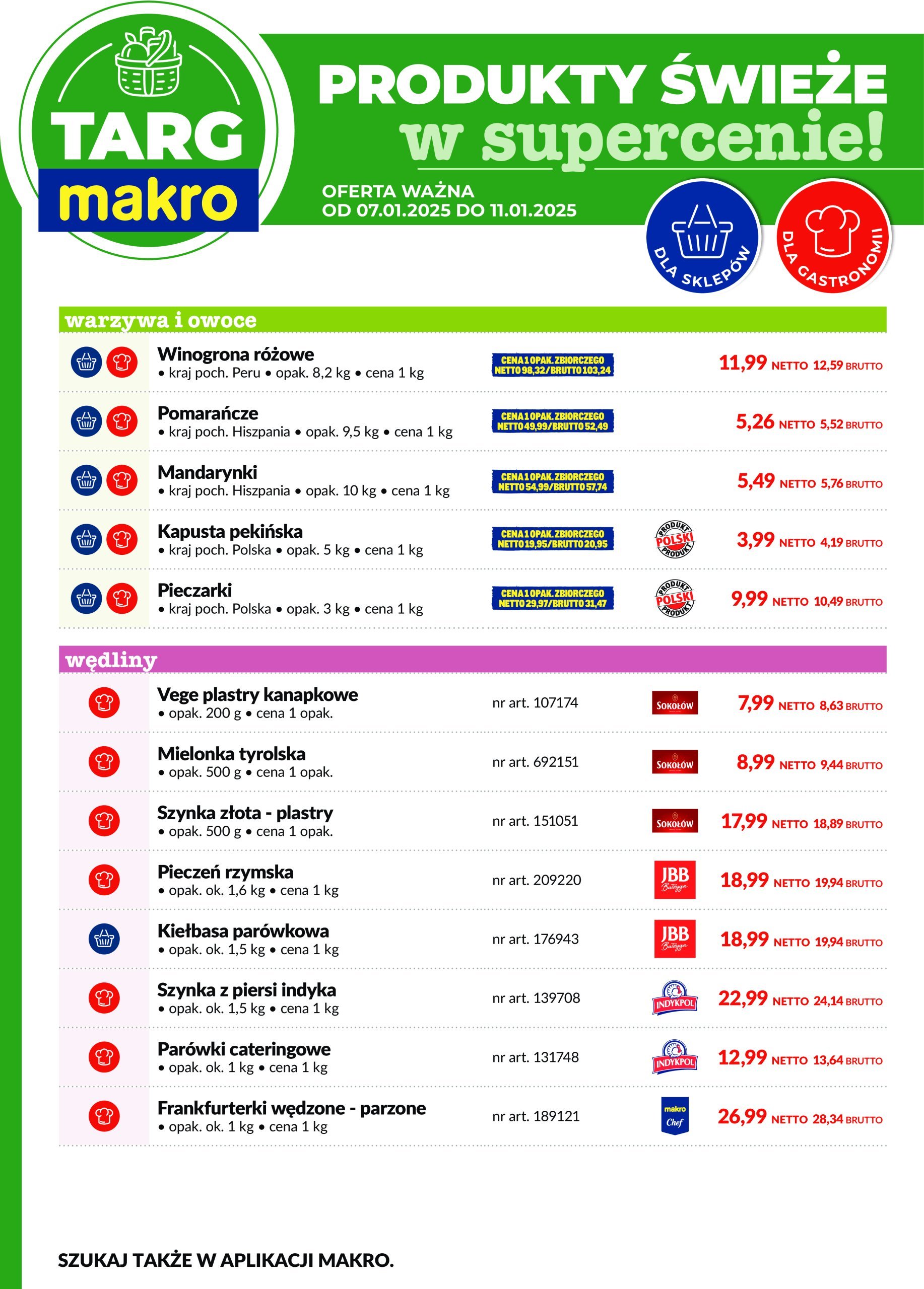 makro - Targ MAKRO - oferta świeża w super cenach! gazetka ważna od 07.01. - 11.01.