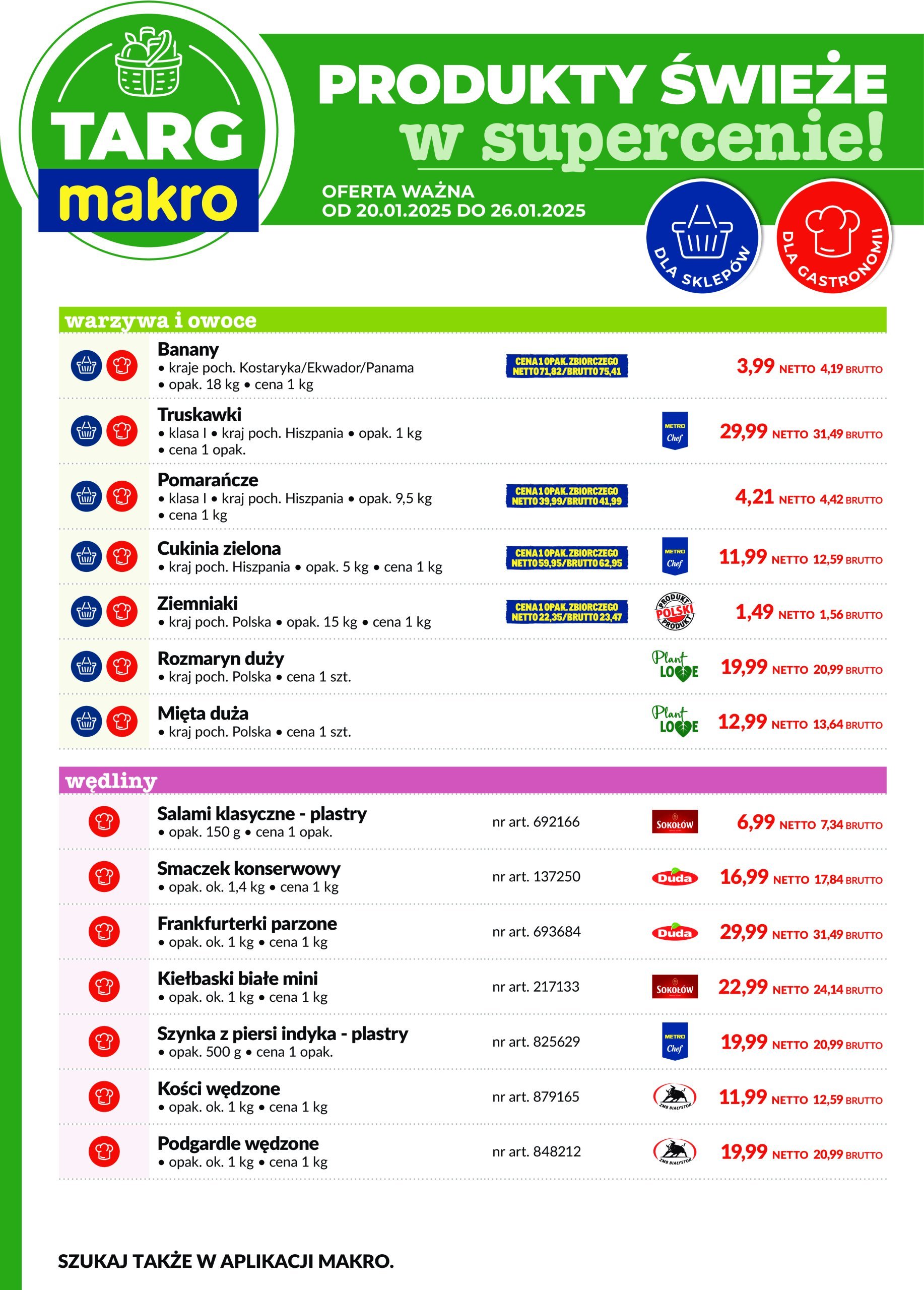 makro - Targ MAKRO - Oferta świeża w super cenach! gazetka ważna od 20.01. - 26.01.