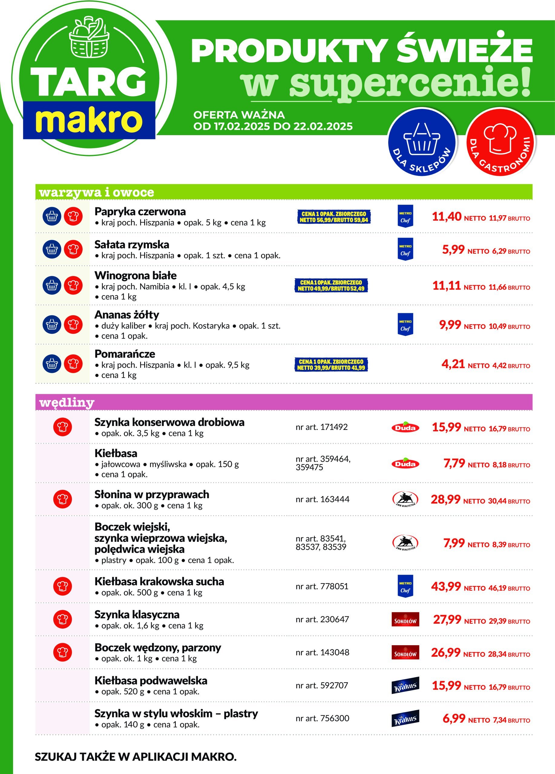 makro - Targ MAKRO - oferta świeża w super cenach gazetka ważna od 17.02. - 22.02.