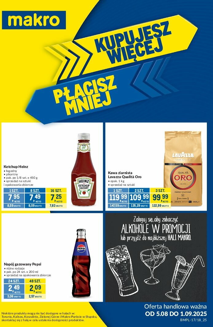 makro - Gazetka Makro - Kupujesz więcej płacisz mniej - ważna od 05.08. do 01.09.