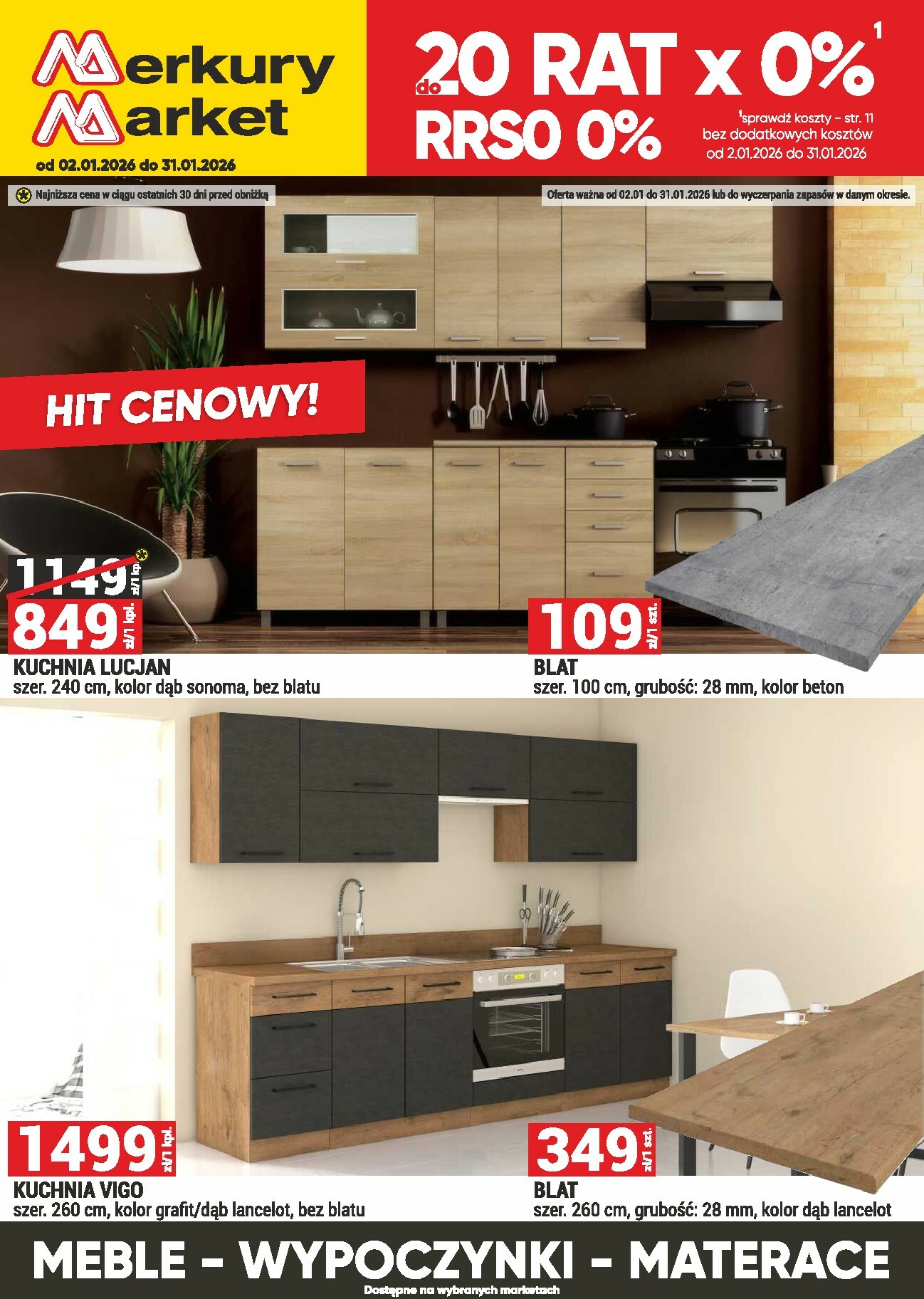 merkury-market - Gazetka Merkury Market - Meble, wypoczynki, materace - ważna od 02.01. do 31.01. - page: 1