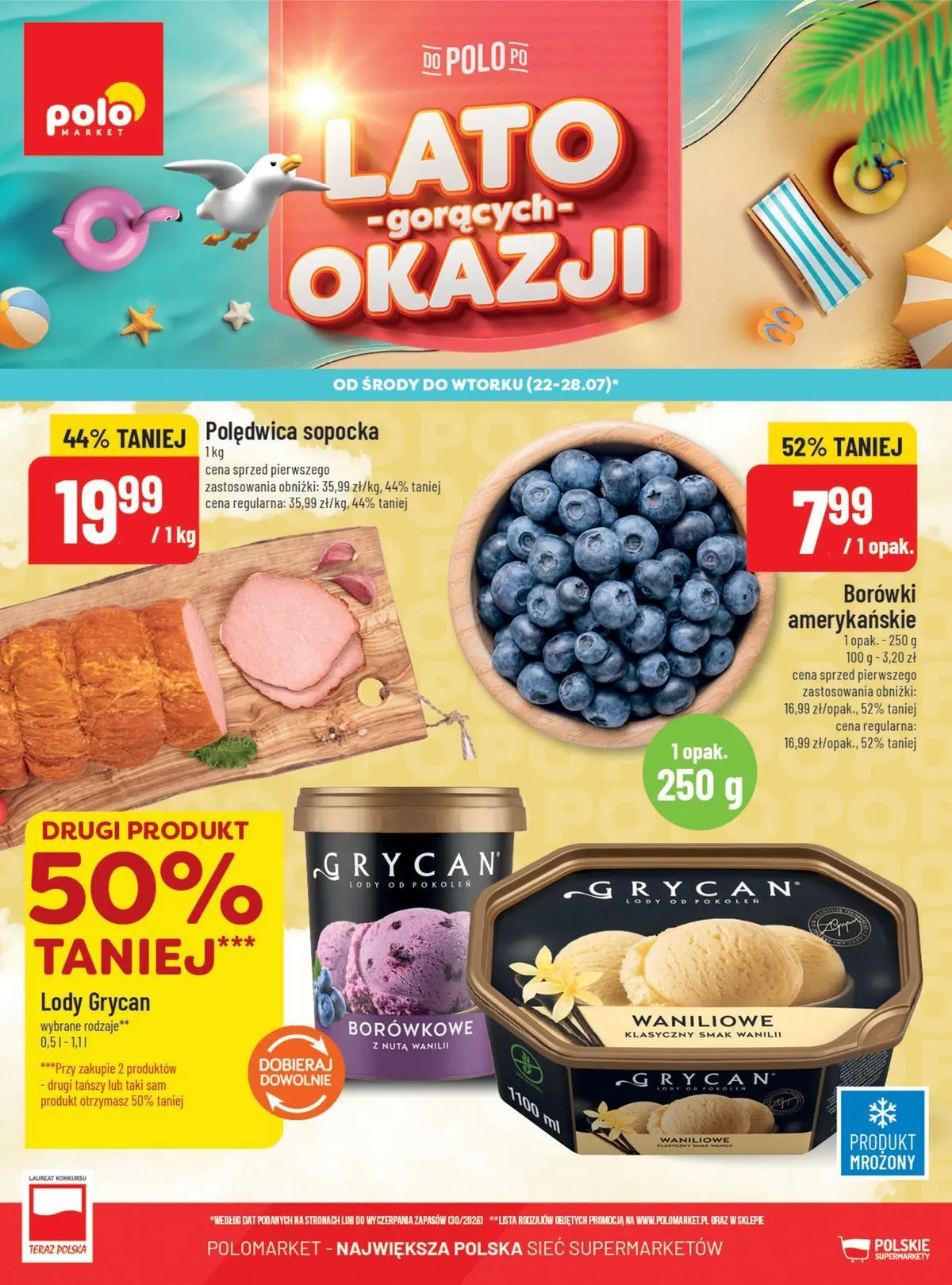 polomarket - Nowa gazetka POLO market - Nadmorskie promocje POLOmarket do 28.07 (G30) ważna od 22.07.2026 do 28.07.2026 - page: 1