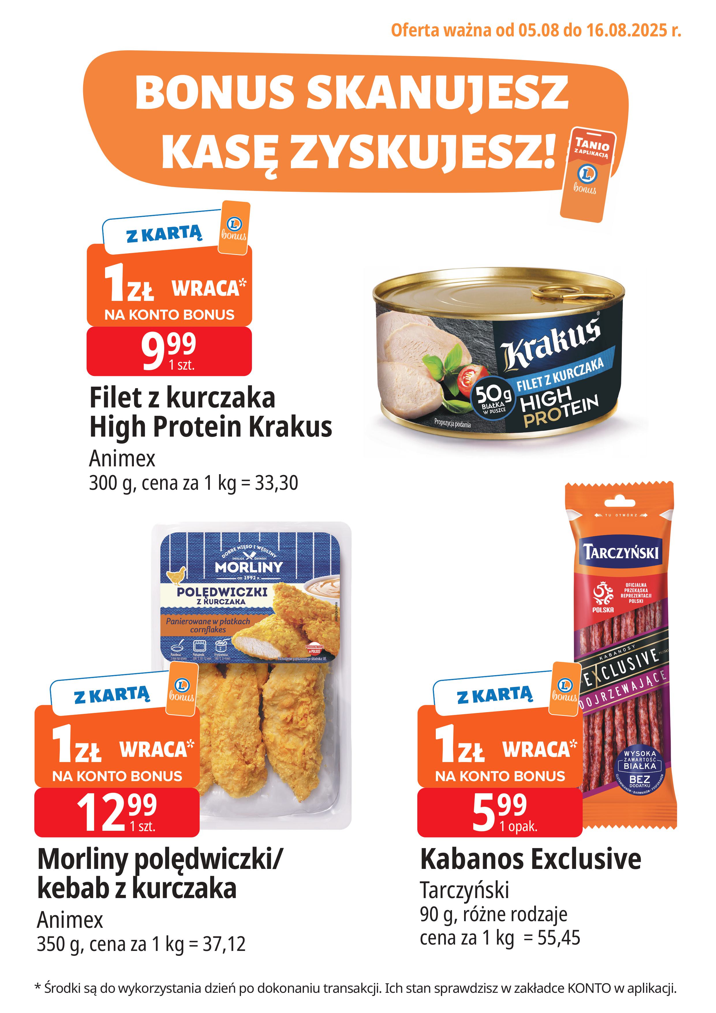 e-leclerc - Gazetka E.Leclerc - Bonus skanujesz kasę zyskujesz - ważna od 05.08. do 16.08.