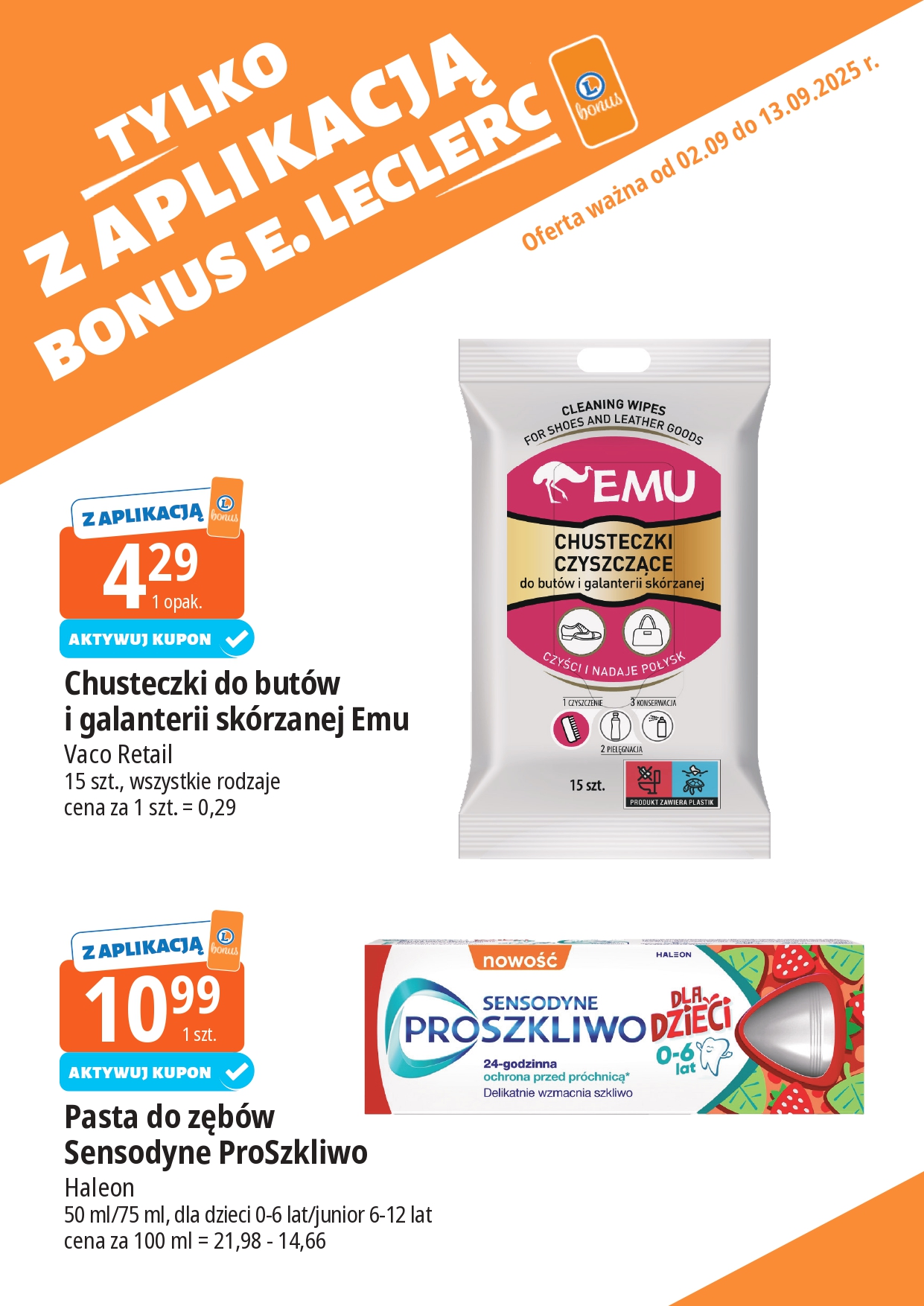e-leclerc - Gazetka E.Leclerc - Bonus skanujesz kasę zyskujesz - ważna od 02.09. do 13.09. - page: 10