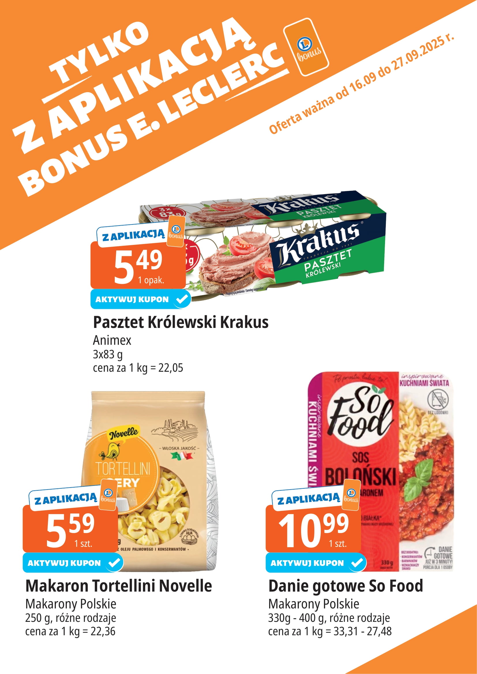 e-leclerc - Gazetka E.Leclerc - Bonus skanujesz kasę zyskujesz - ważna od 16.09. do 27.09. - page: 14