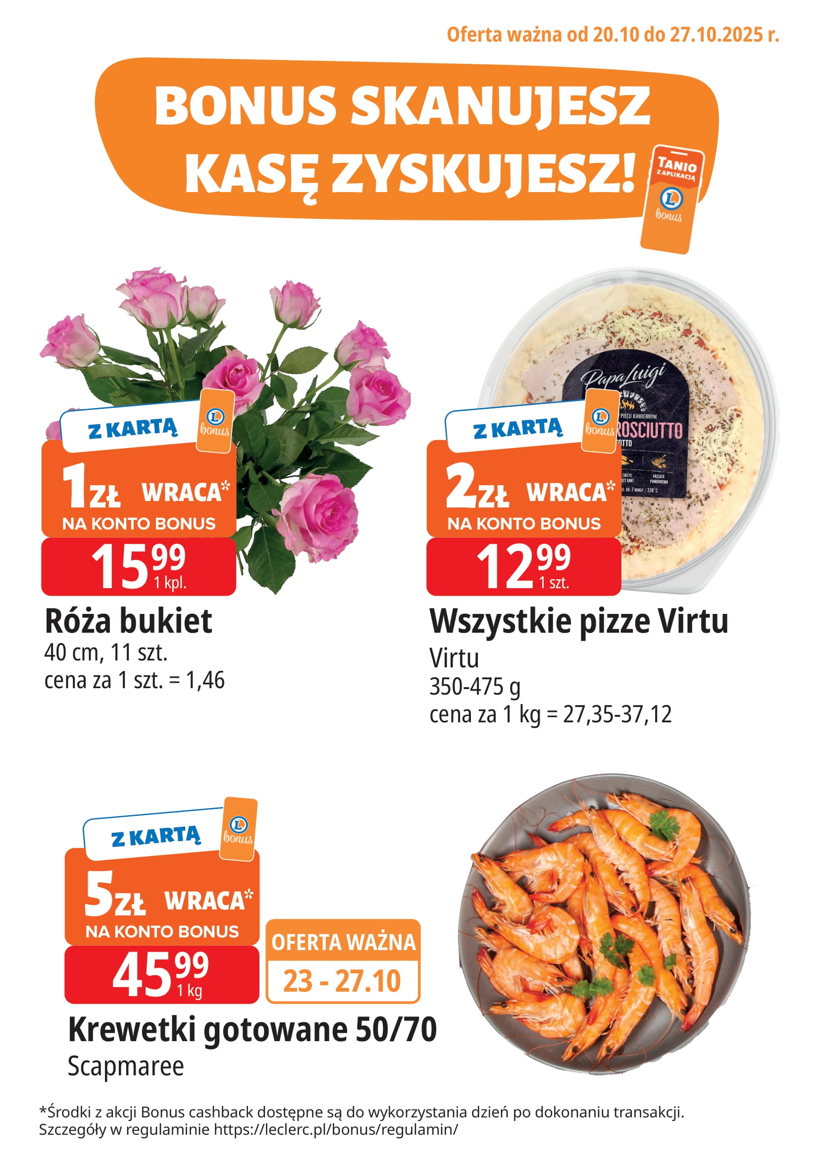 e-leclerc - Gazetka E.Leclerc - Bonus skanujesz kasę zyskujesz - ważna od 20.10. do 27.10.