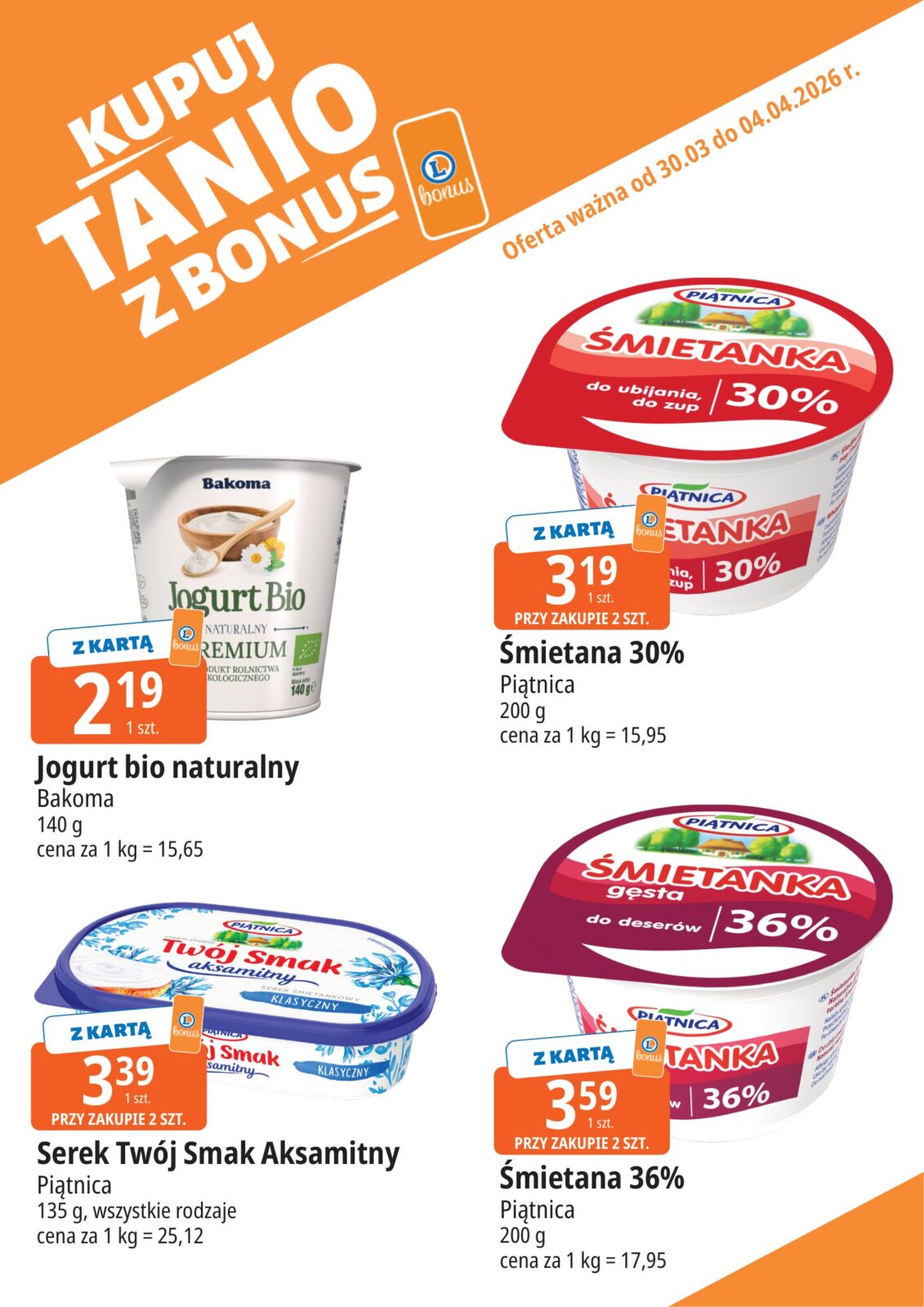 e-leclerc - Gazetka E.Leclerc - Kupuj tanio z bonus - ważna od 30.03.2026 do 04.04.2026 - page: 1