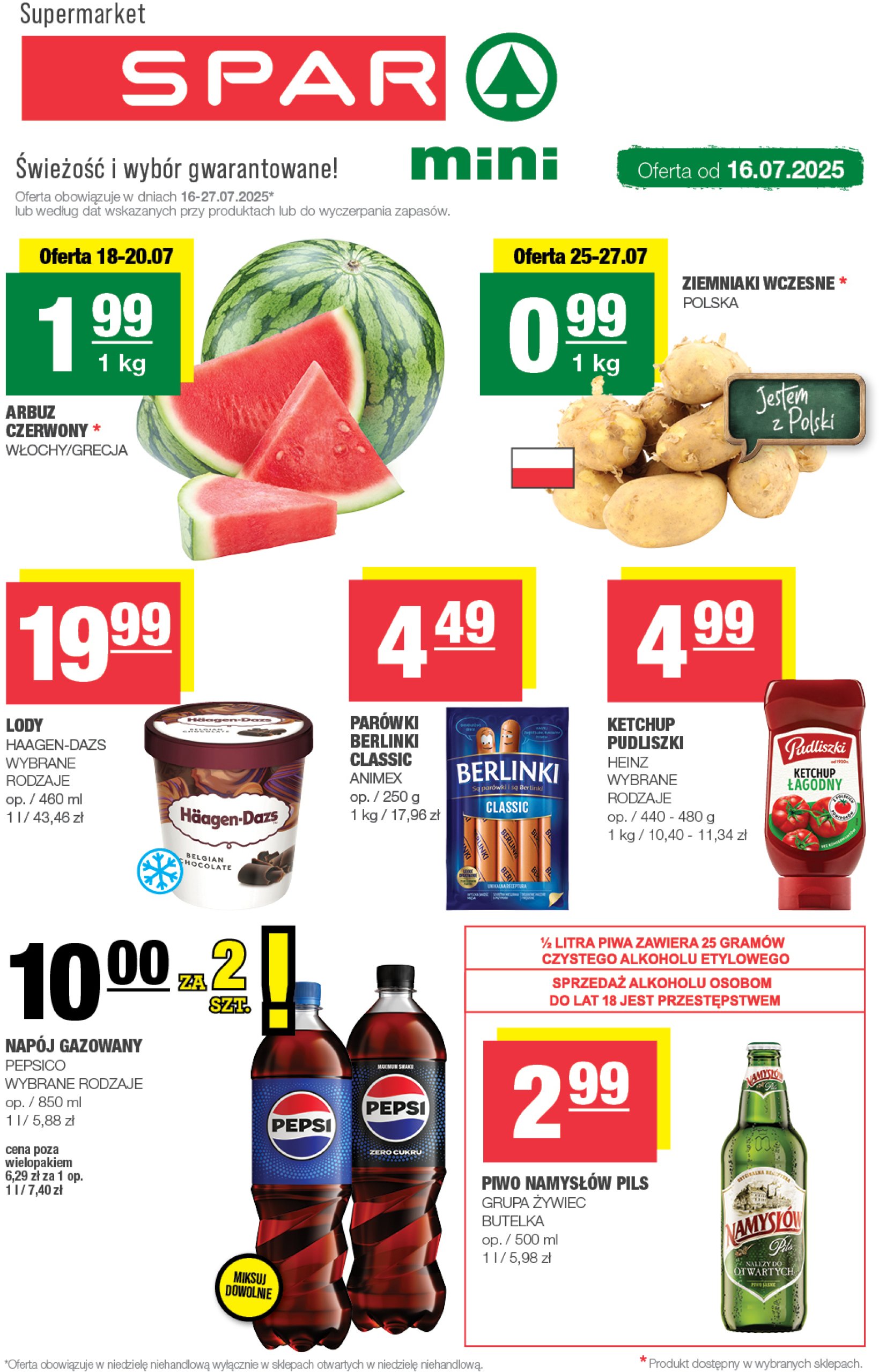 spar - Gazetka SPAR - Mini ważna od 16.07. - 27.07.
