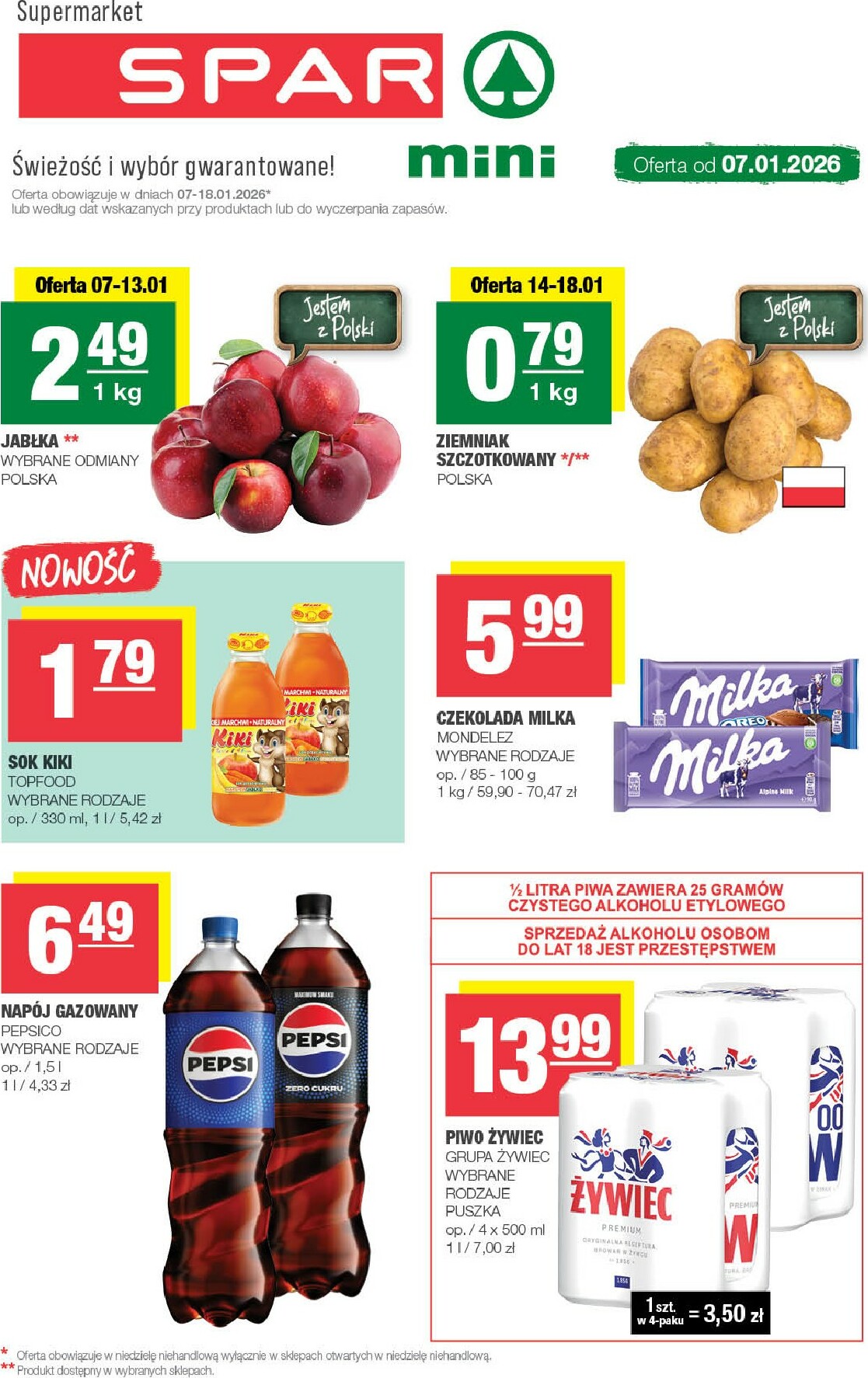 spar - Gazetka SPAR - Mini - ważna od 07.01. do 18.01.
