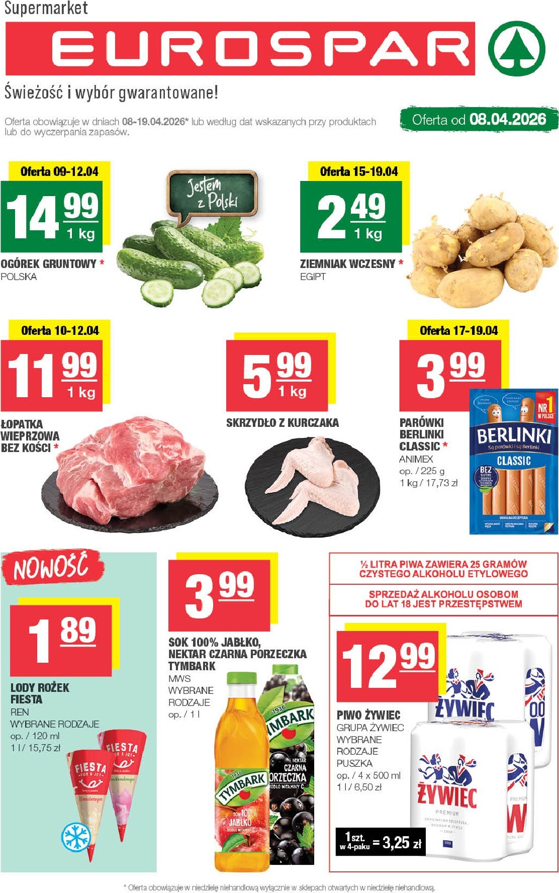 spar - Gazetka EUROSPAR - ważna od 08.04.2026 do 19.04.2026