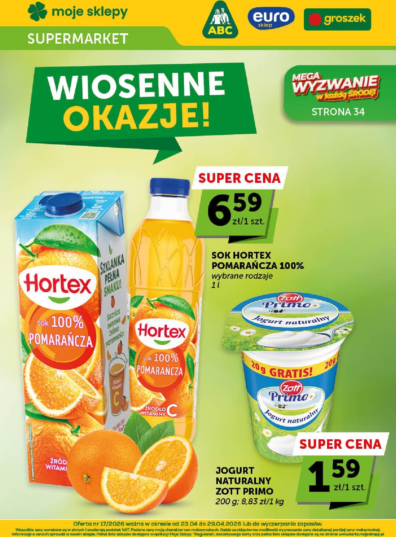 groszek - Nowa gazetka Groszek - Supermarket ważna od 23.04.2026 do 29.04.2026