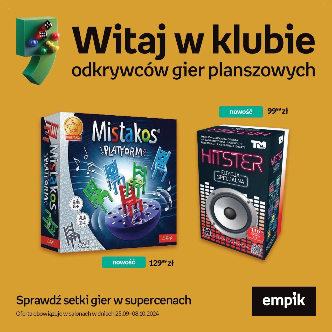 empik - Empik Gazetka - Witaj w klubie odkrywców gier planszowych 25.09.2024 - 08.10.2024 - page: 1