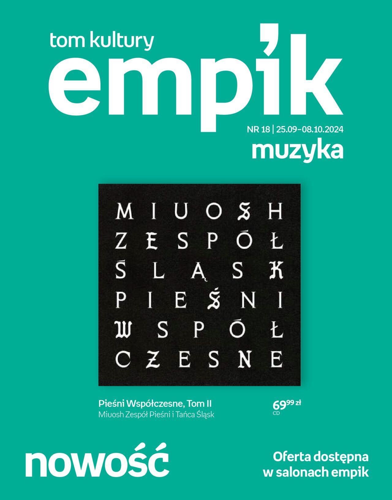 empik - Empik Gazetka - Tom kultury Muzyka 25.09.2024 - 08.10.2024