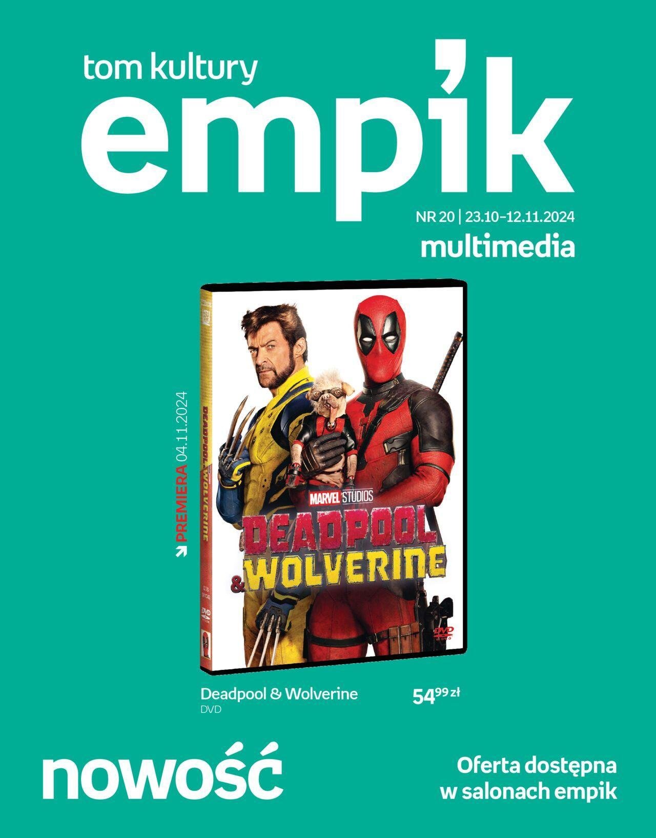 empik - Empik promocje - Tom kultury Multimedia 23.10.2024 - 12.11.2024