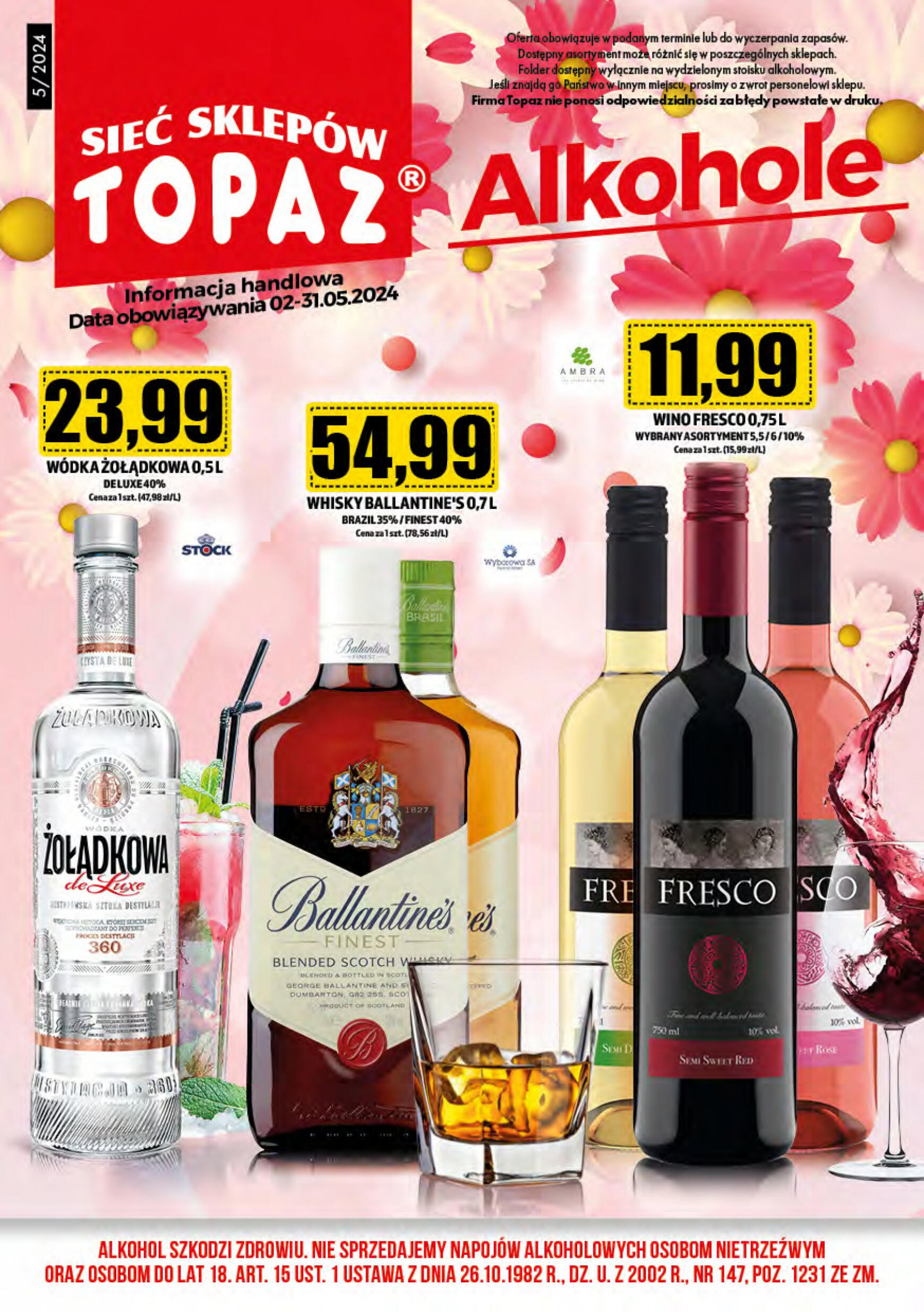 topaz24 - Topaz24 - Alkohole gazetka aktualna ważna od 02.05. - 31.05.