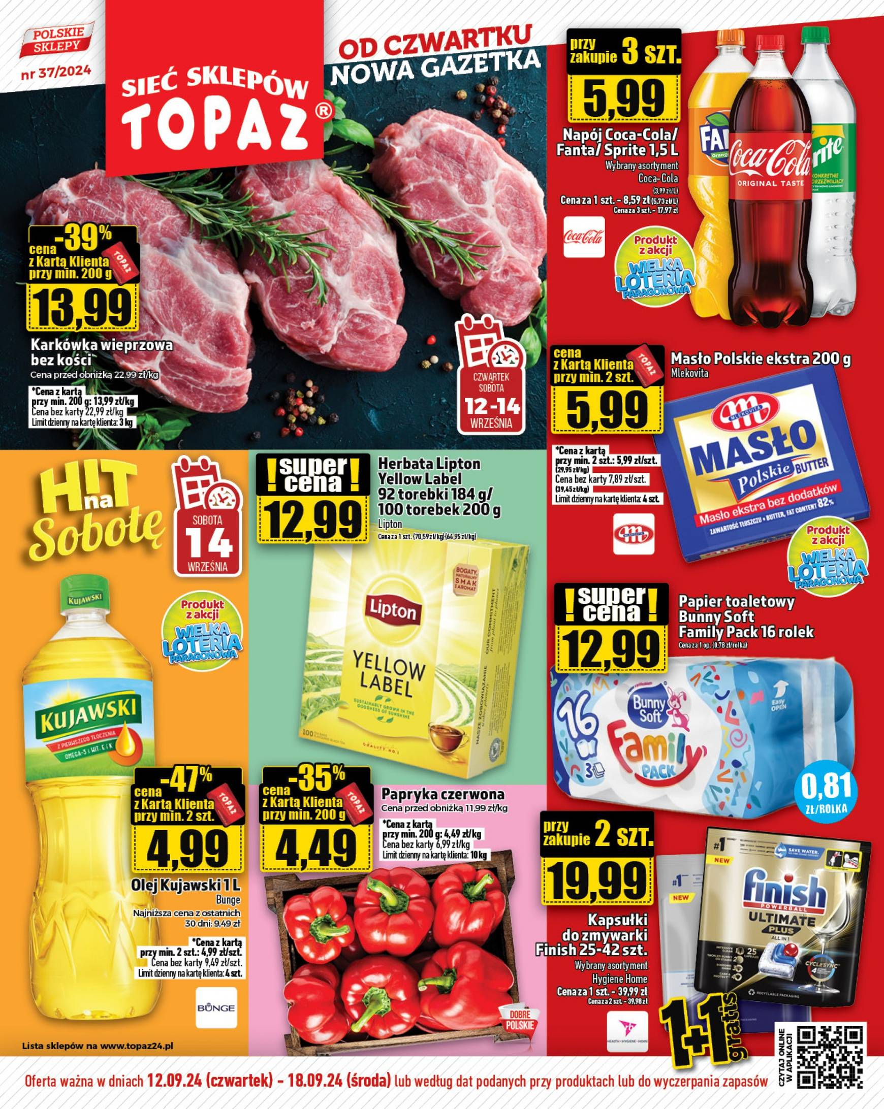 topaz24 - Aktualna Topaz24 gazetka ważna od 12.09. - 18.09. - page: 1