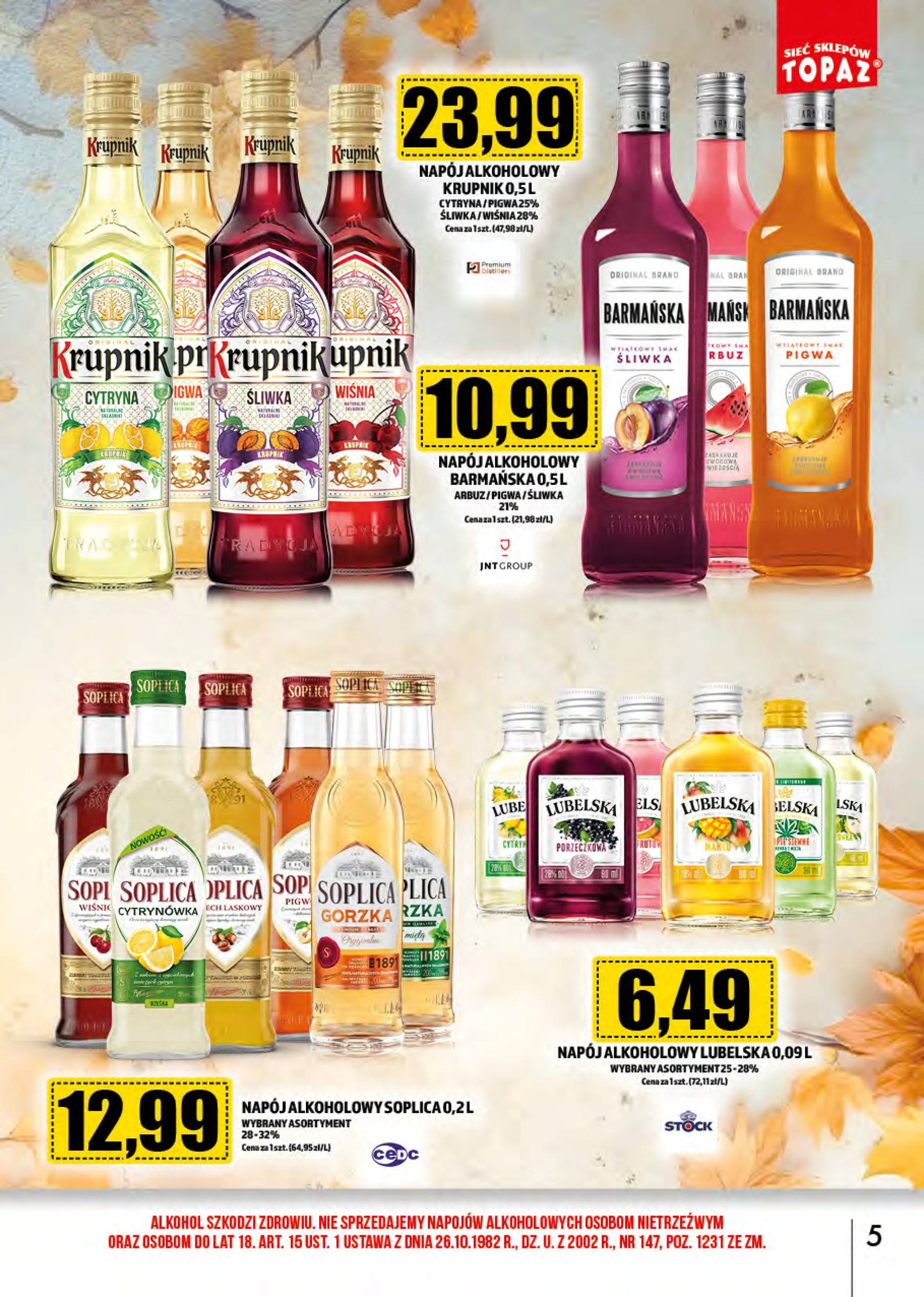 topaz24 - Aktualna Topaz24 - Alkohole gazetka ważna od 01.10. - 31.10. - page: 5