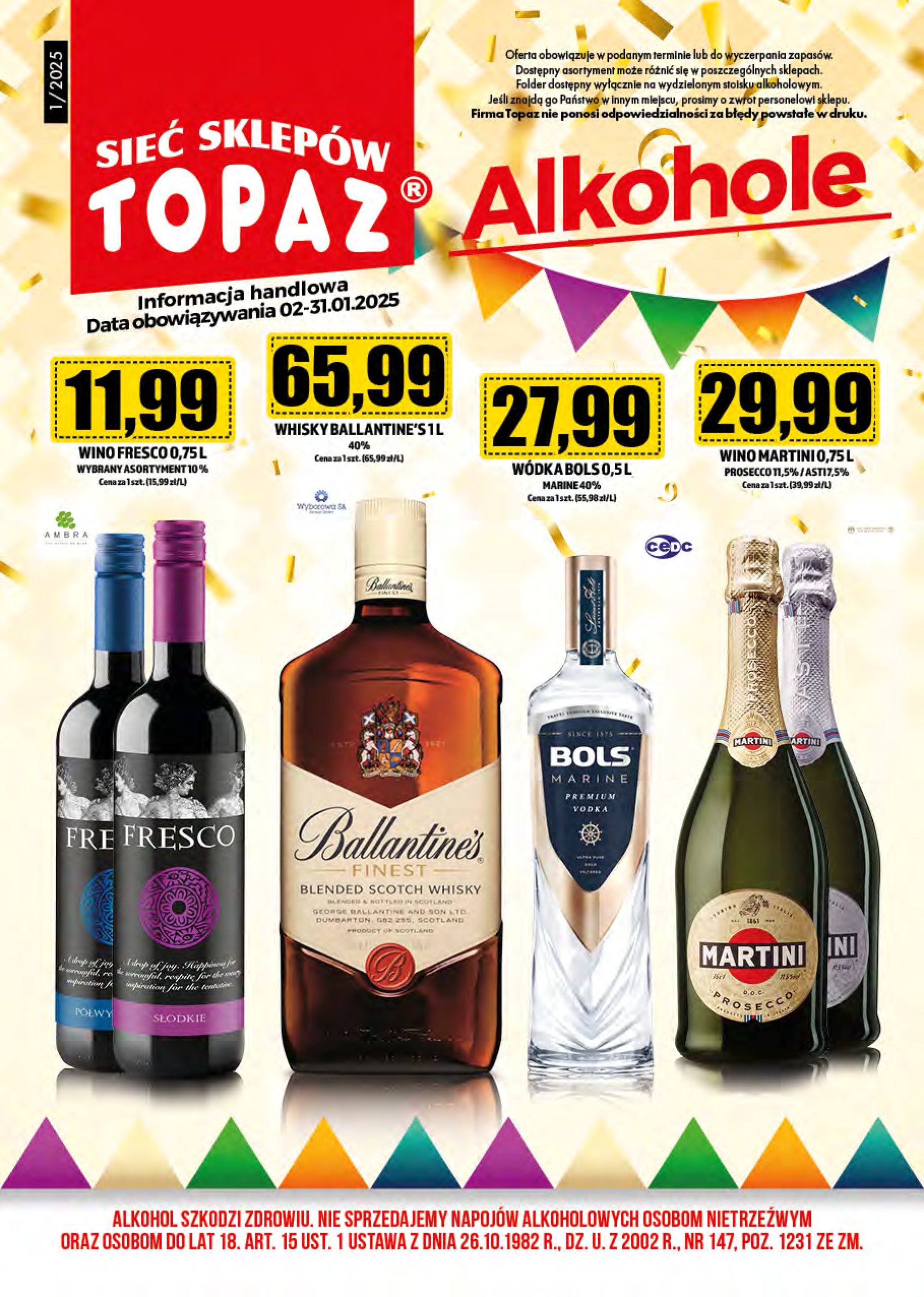 topaz24 - Topaz24 - Alkohole gazetka ważna od 02.01. - 31.01.