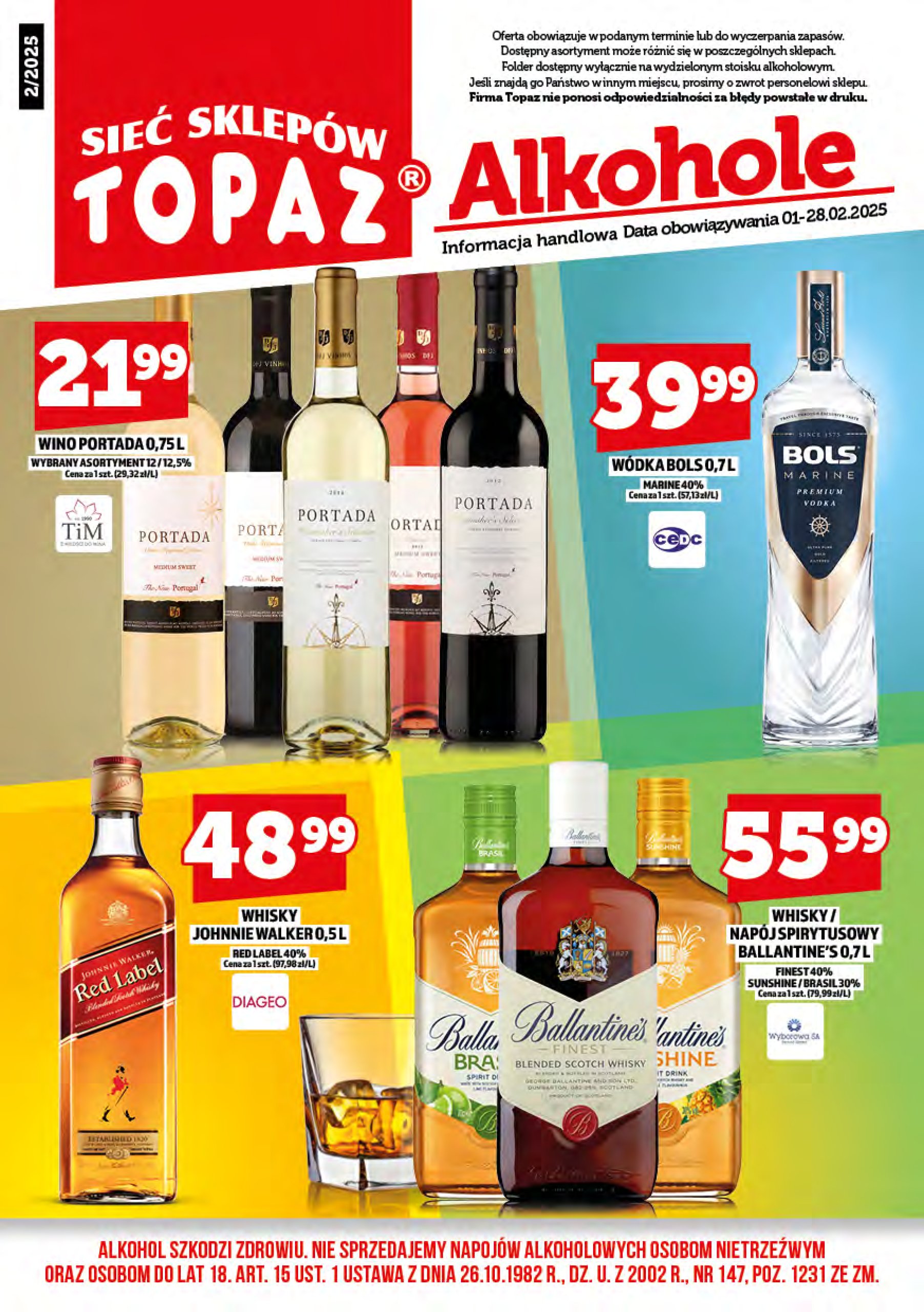 topaz24 - Topaz24 - Alkohole gazetka ważna od 01.02. - 28.02.