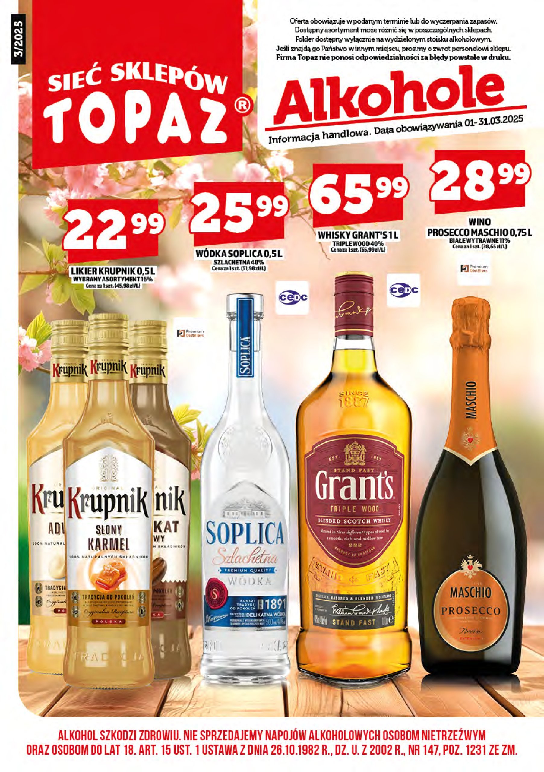 topaz24 - Topaz24 - Alkohole gazetka ważna od 01.03. - 31.03.