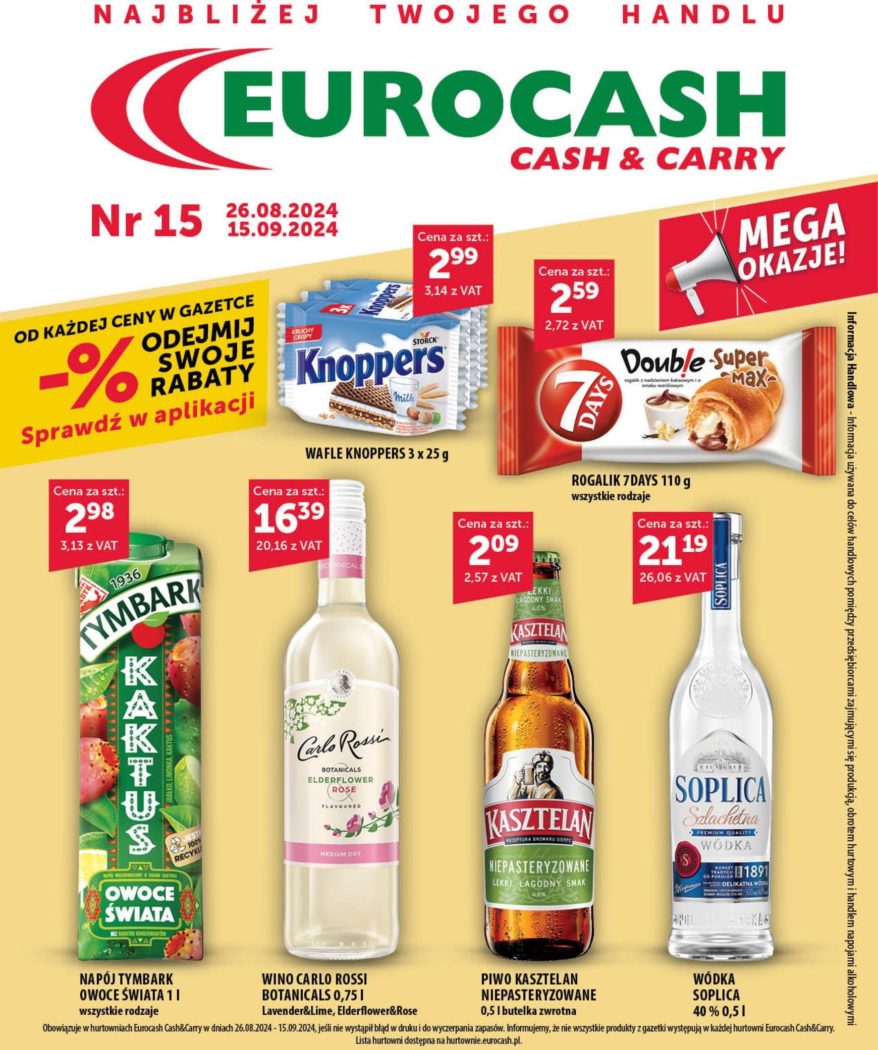 eurocash - Aktualna Eurocash - Cash&Carry gazetka ważna od 26.08. - 15.09.