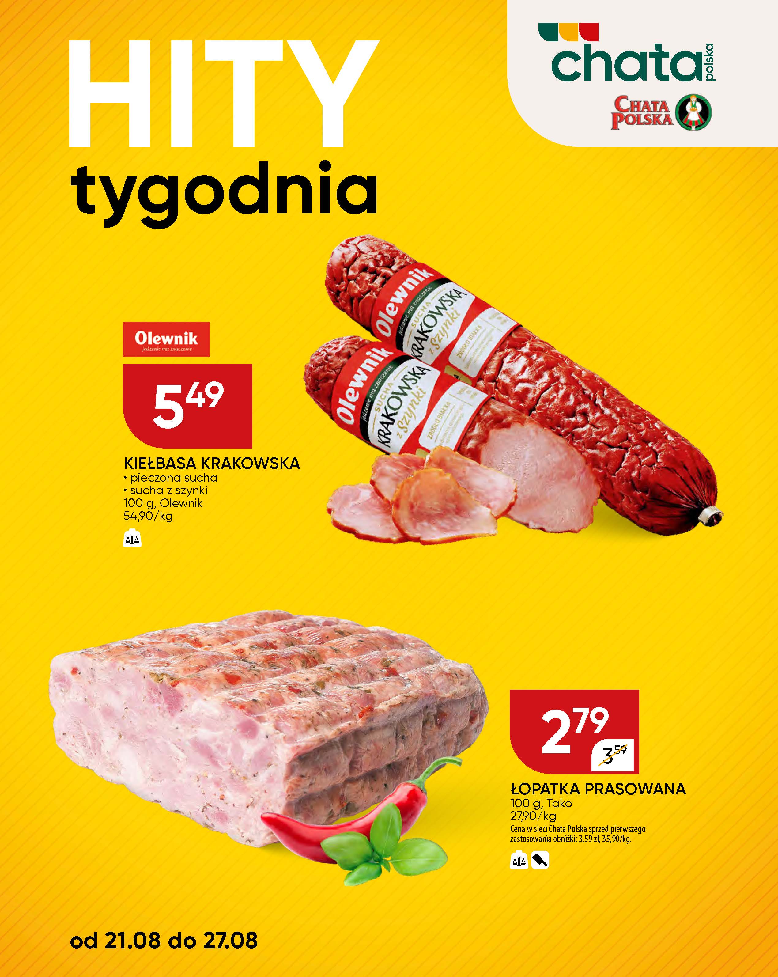 chata-polska - Gazetka Chata Polska - Hity tygodnia - ważna od 21.08. do 27.08.