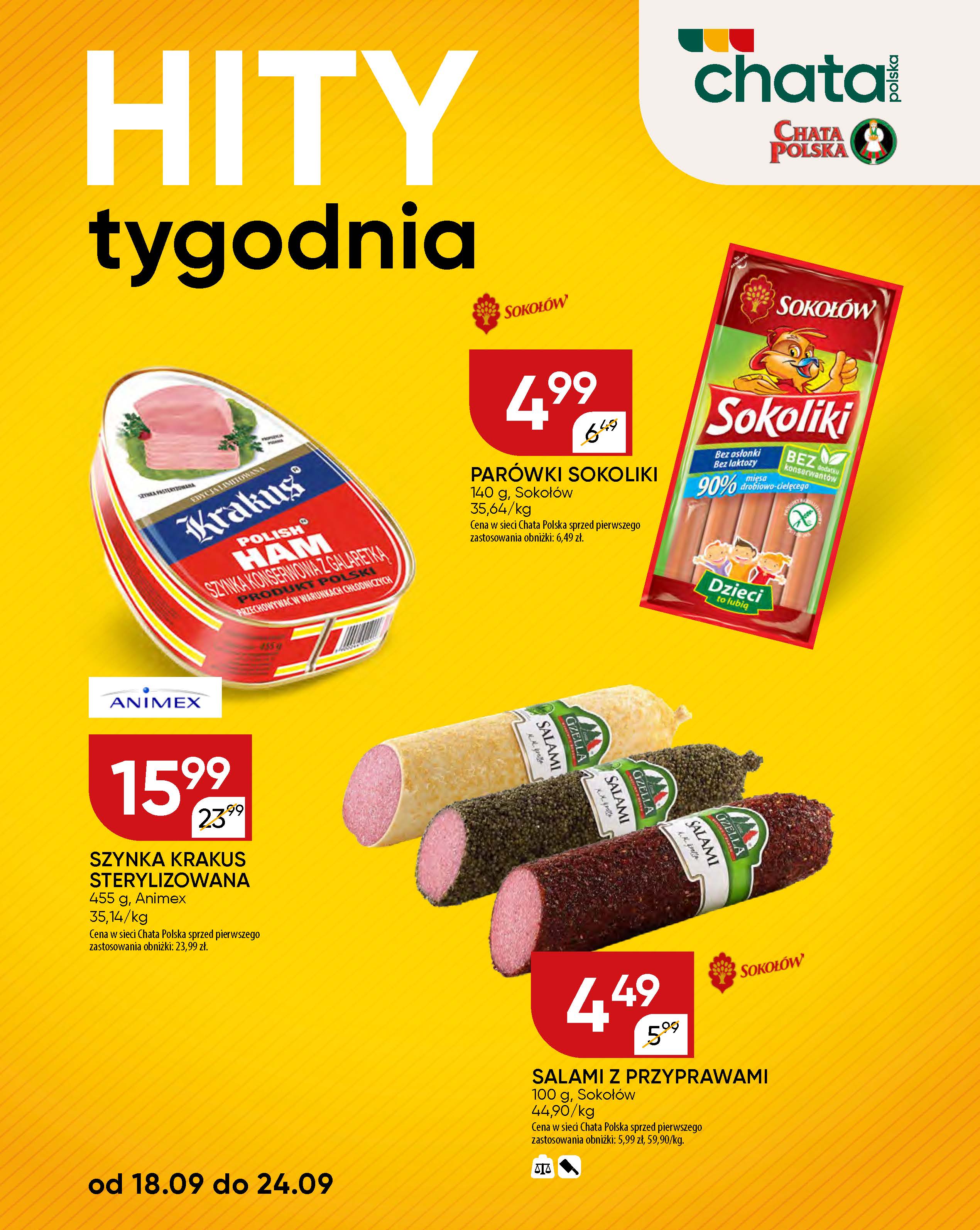 chata-polska - Gazetka Chata Polska - Hity tygodnia - ważna od 18.09. do 24.09.