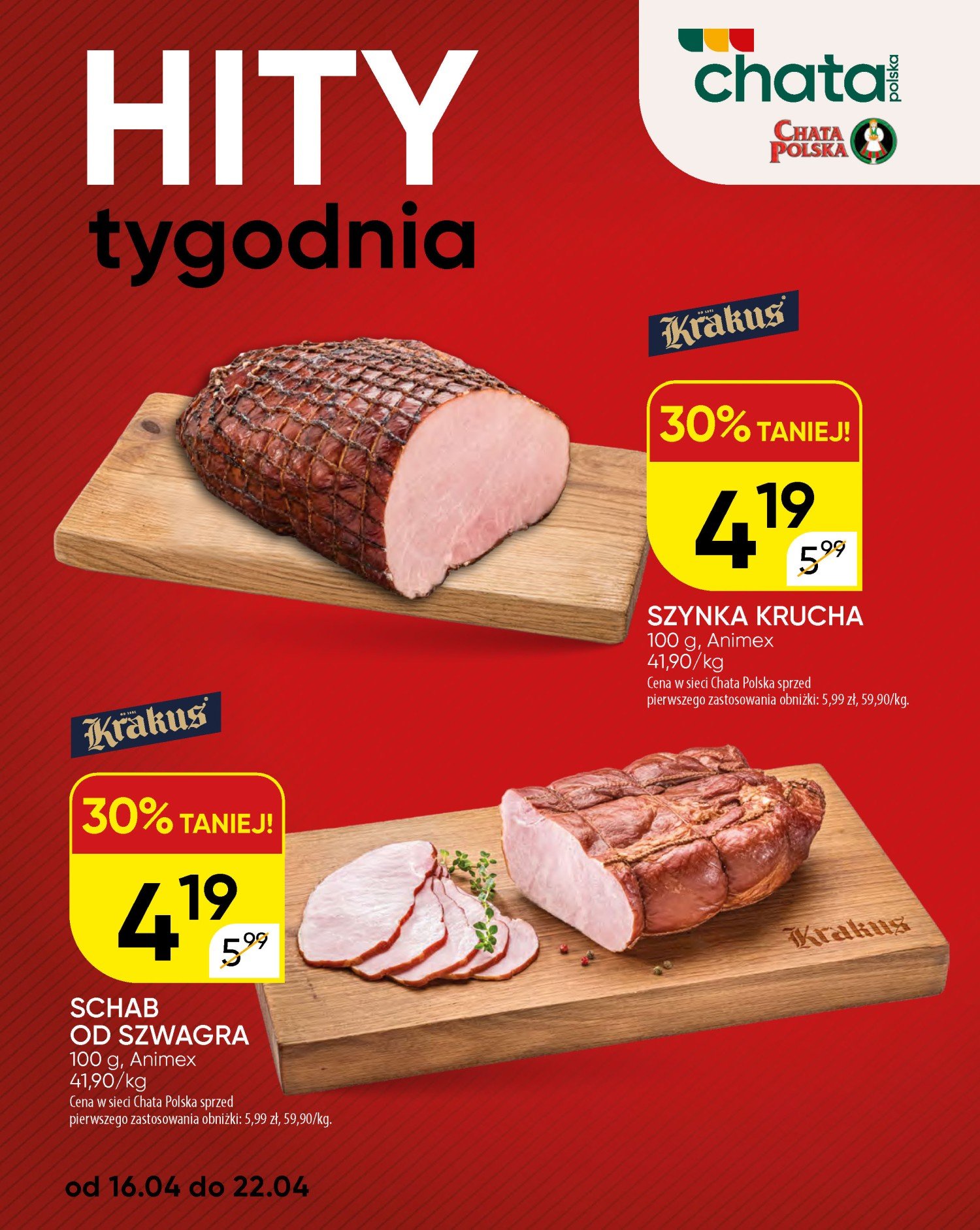 chata-polska - Aktualna gazetka Chata Polska - Hity tygodnia ważna od 16.04.2026 do 22.04.2026