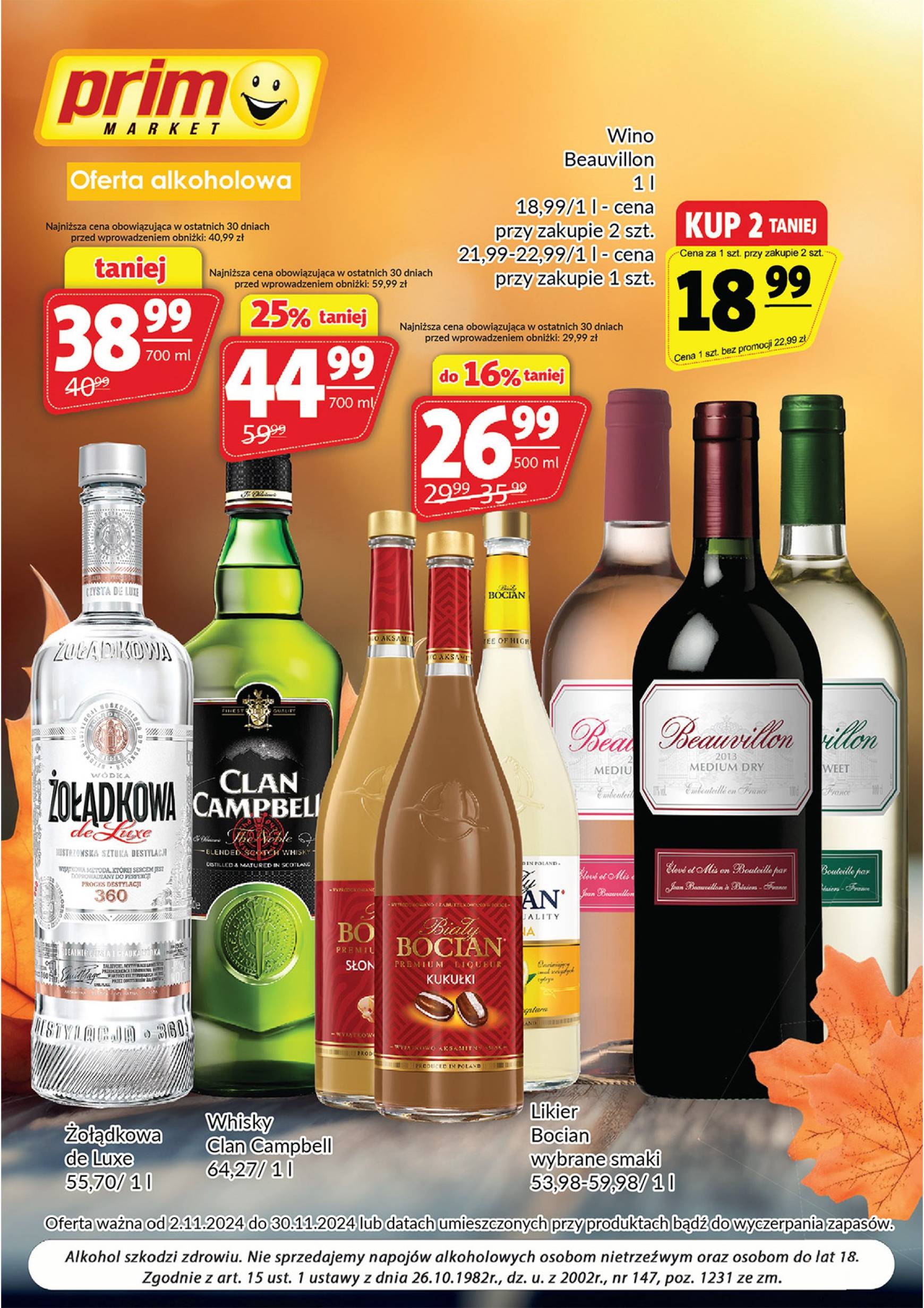 prim-market - Prim Market - Oferta alkoholowa gazetka ważna od 01.11. - 30.11.