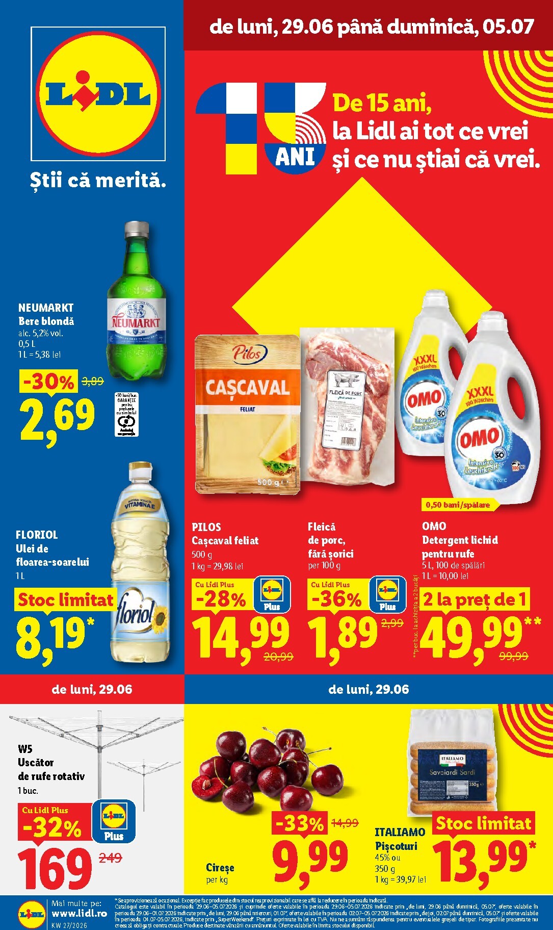 lidl - Lidl - Catalogul săptămânal pliante pentru săptămâna viitoare de la luni 29.06.2026 până la duminică 05.07.2026 - page: 1