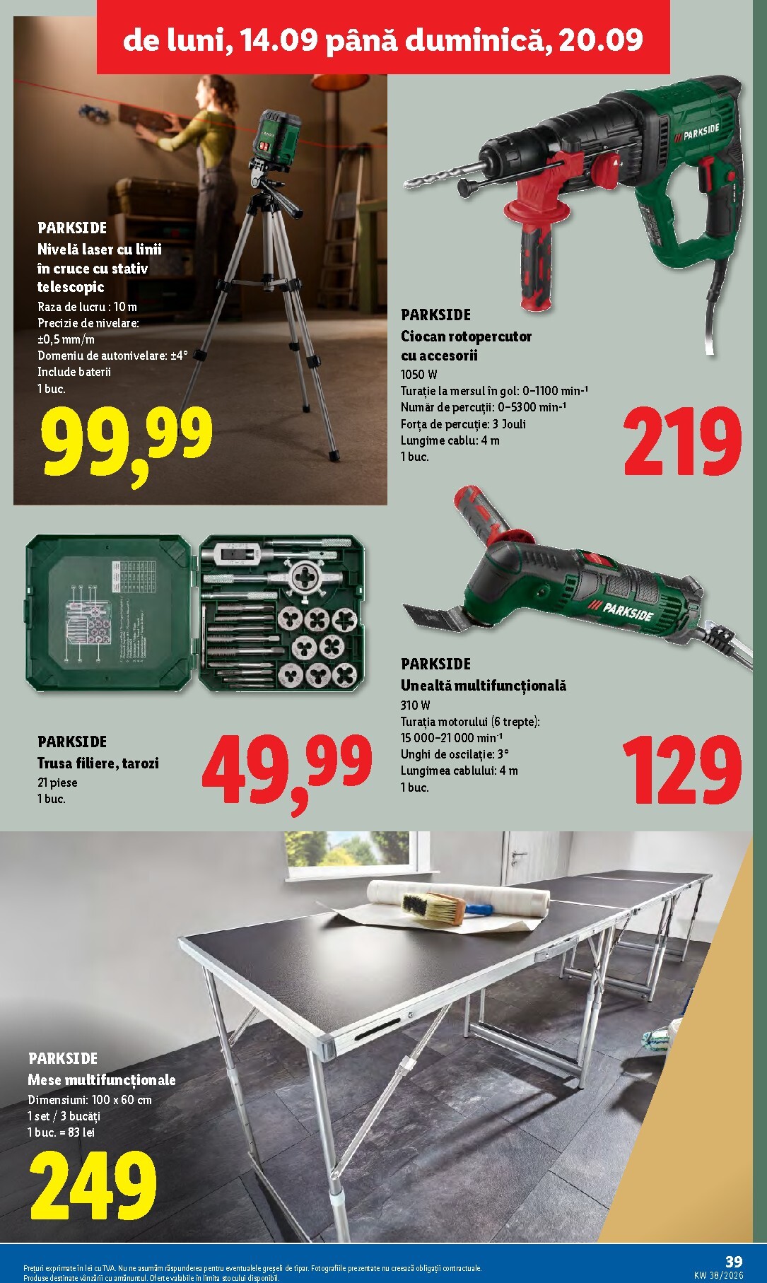 lidl - Lidl pliante pentru săptămâna viitoare de la luni 14.09.2026 până la duminică 20.09.2026 - page: 39