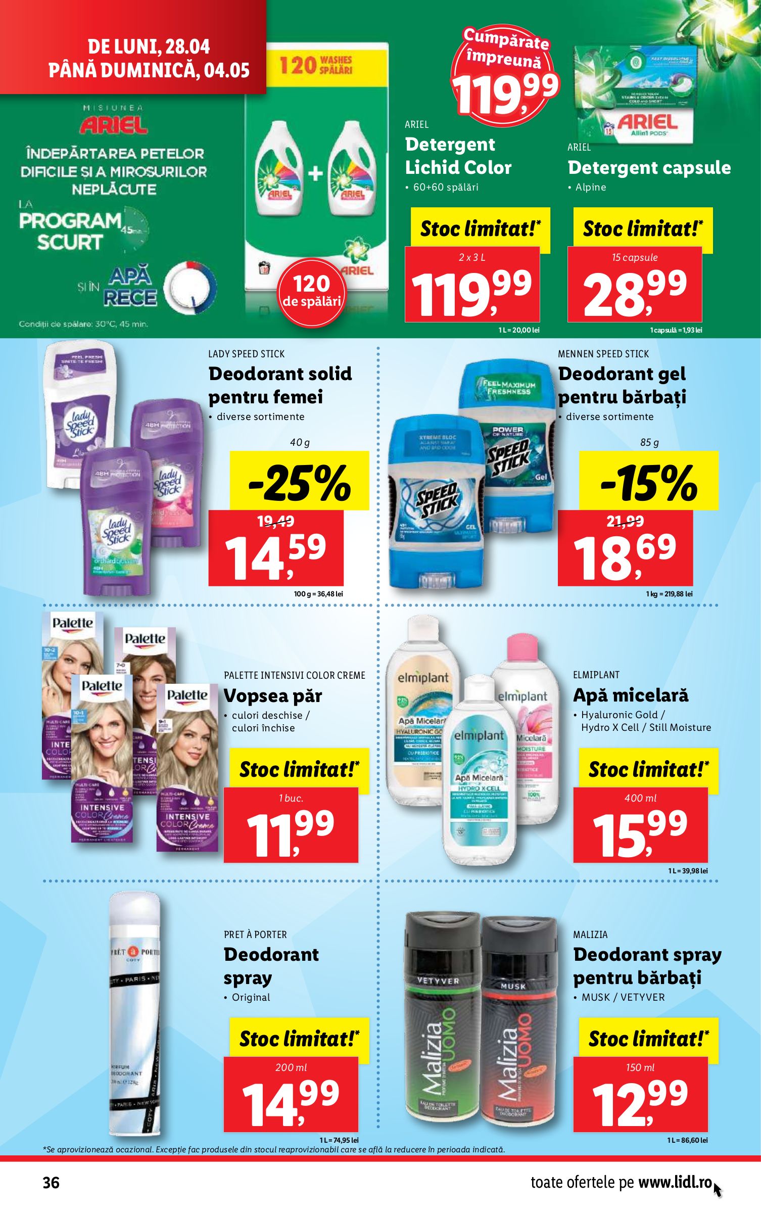 lidl - Catalog Lidl valabil din 28.04. - 04.05. - page: 36 lidl - Catalog Lidl valabil din 28.04. - 04.05. - page: 36