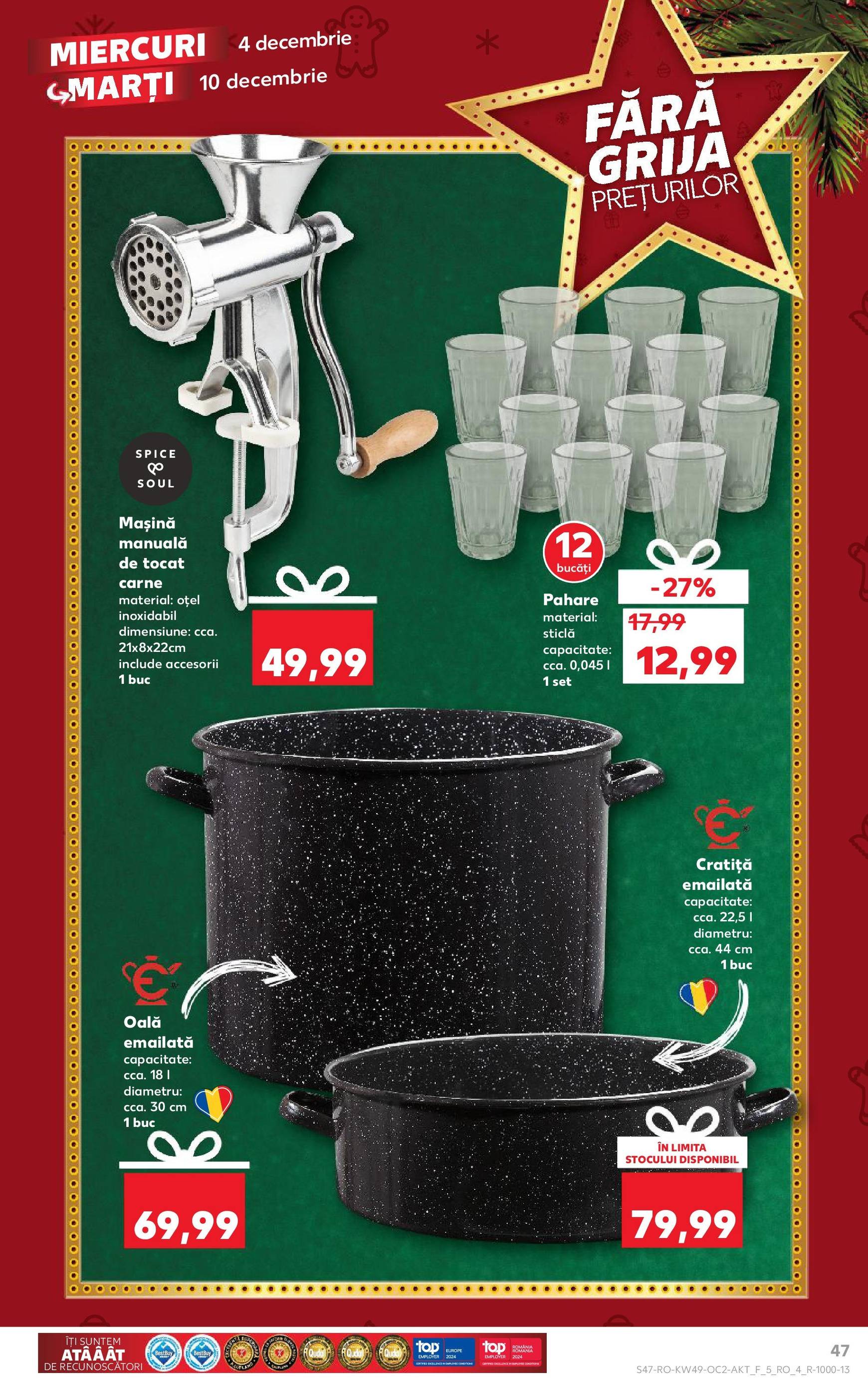 kaufland - Catalog Kaufland - Str. Câmpului valabil din 04.12. - 10.12. - page: 47