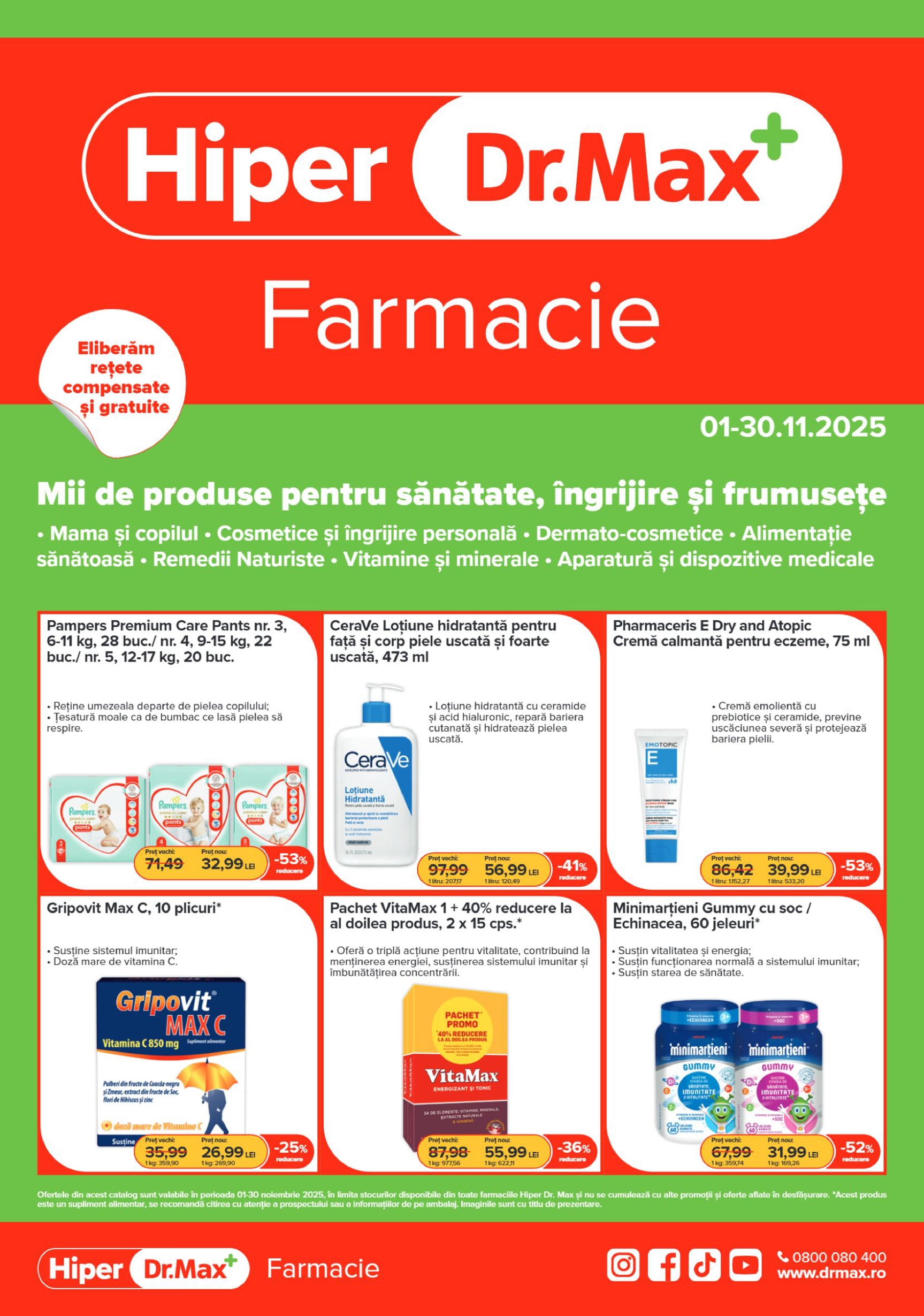 dr-max - Catalog Dr. Max - Hiper Farmacie online – oferte valabile din 01.11. - page: 1