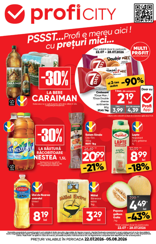 profi - Brosura PROFI City valabilă de la miercuri 22.07.2026 până la miercuri 05.08.2026