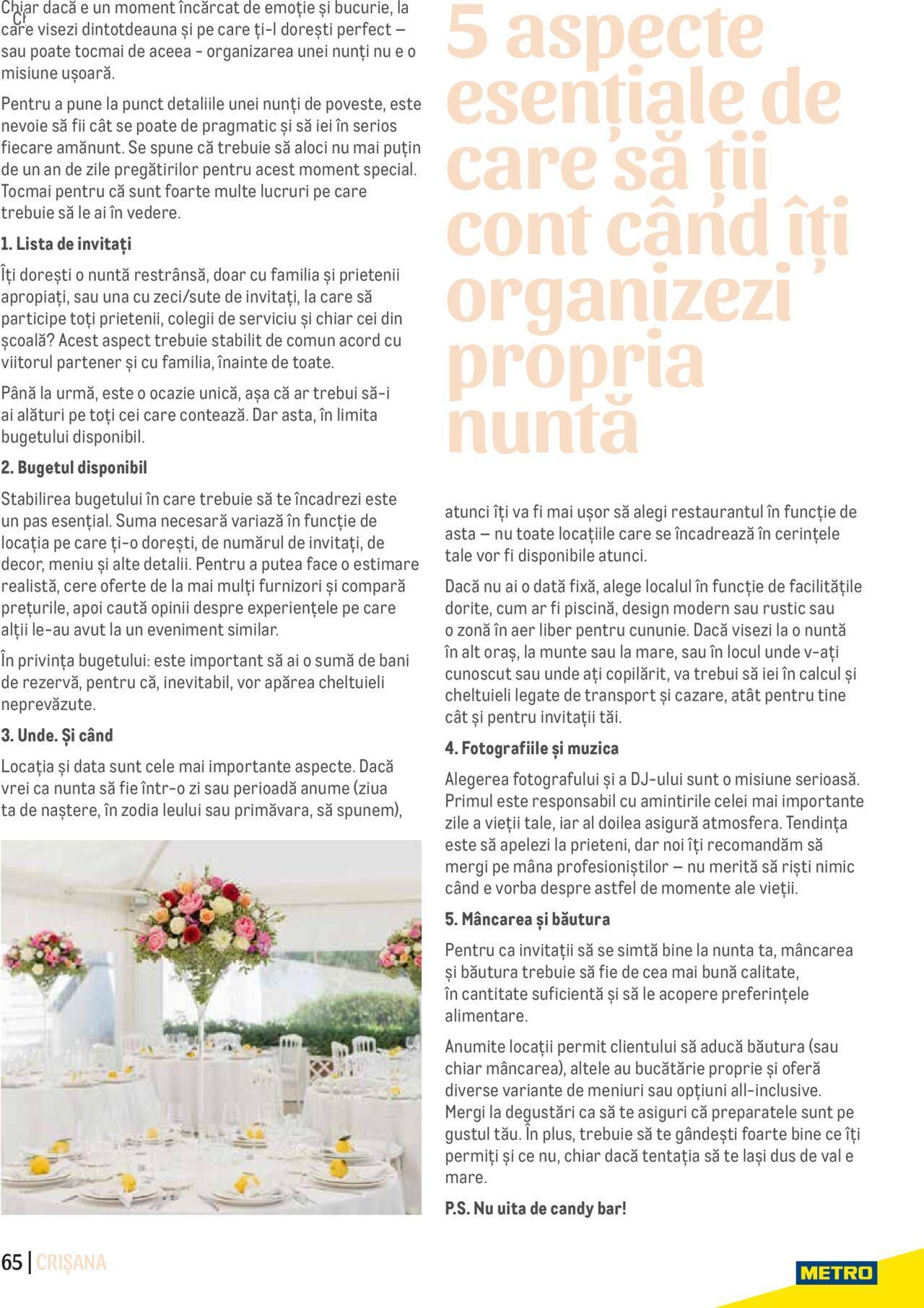 metro - Metro catalog - Ghid Locații pentru Evenimente de joi 09.05.2024 - page: 65